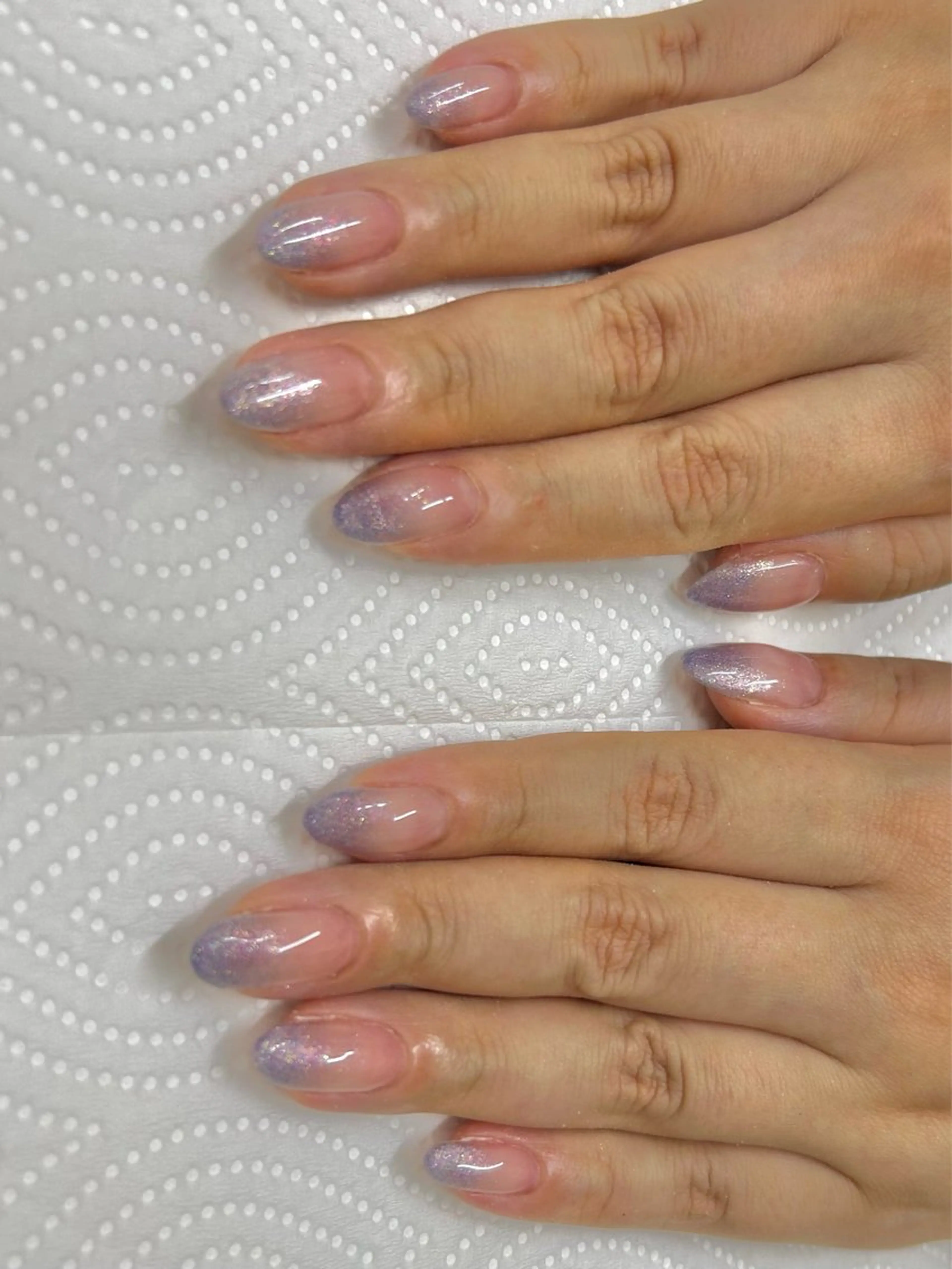 ネイル ブルー ラメ(グリッター) ラメグラデーション ハンドネイル 片倉 愛美のネイルデザイン