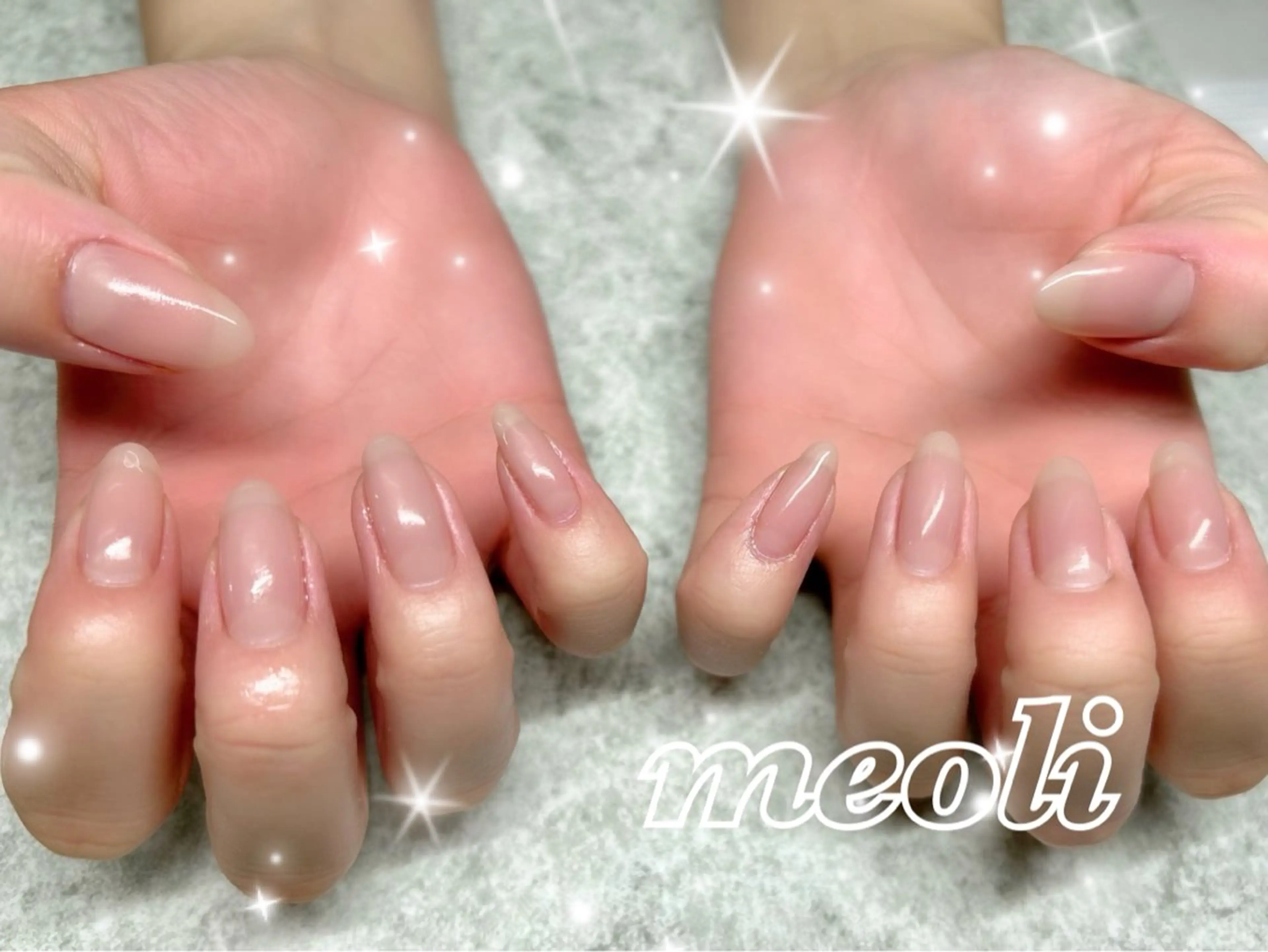 ネイル ピンク ピンクベージュ ハンドネイル nail salon meoli アヤのネイルデザイン