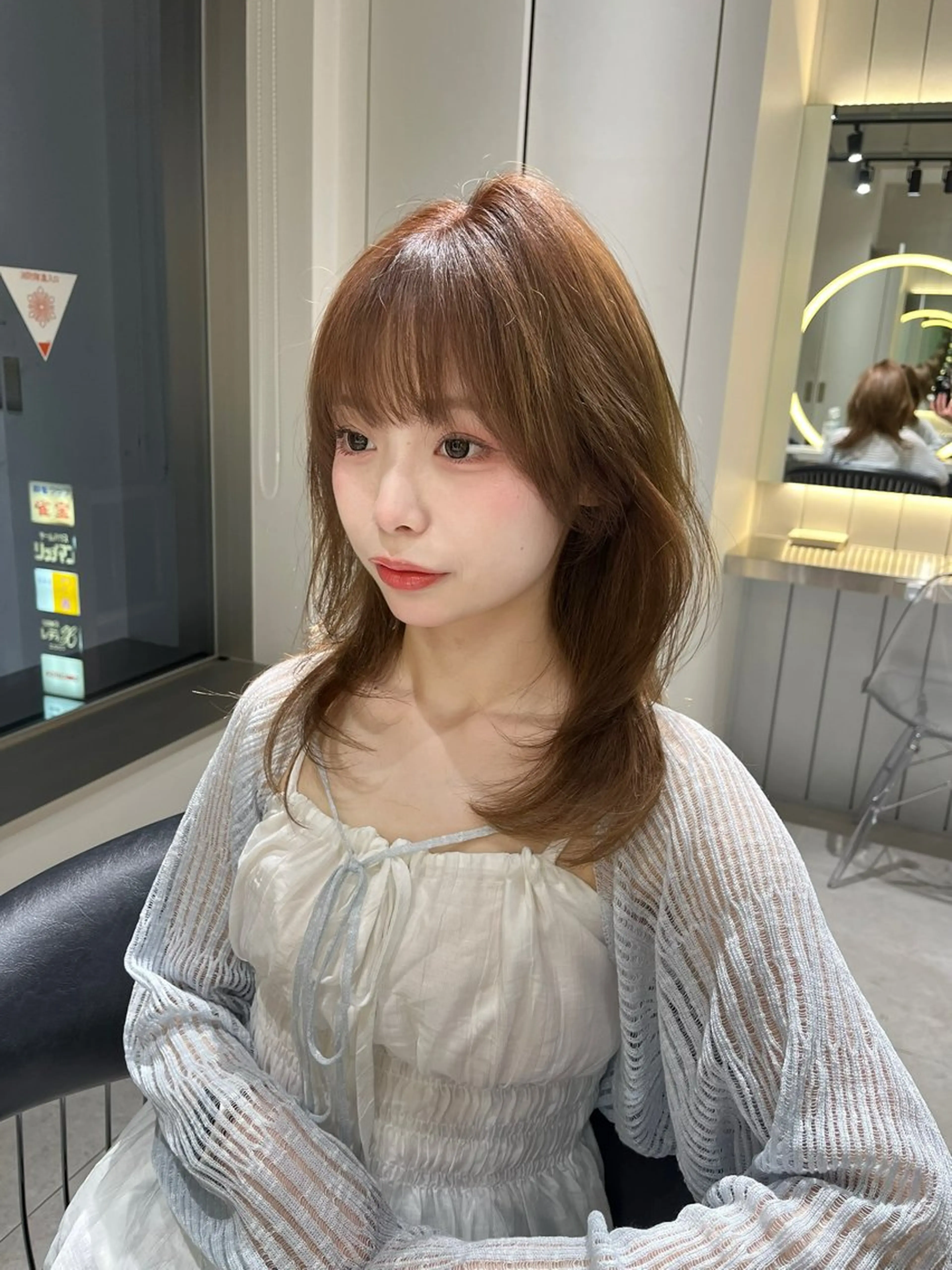 ミディアム カラー カット ヘアカラー ブリーチ縮毛矯正 ⭐️ひでやすのヘアスタイル