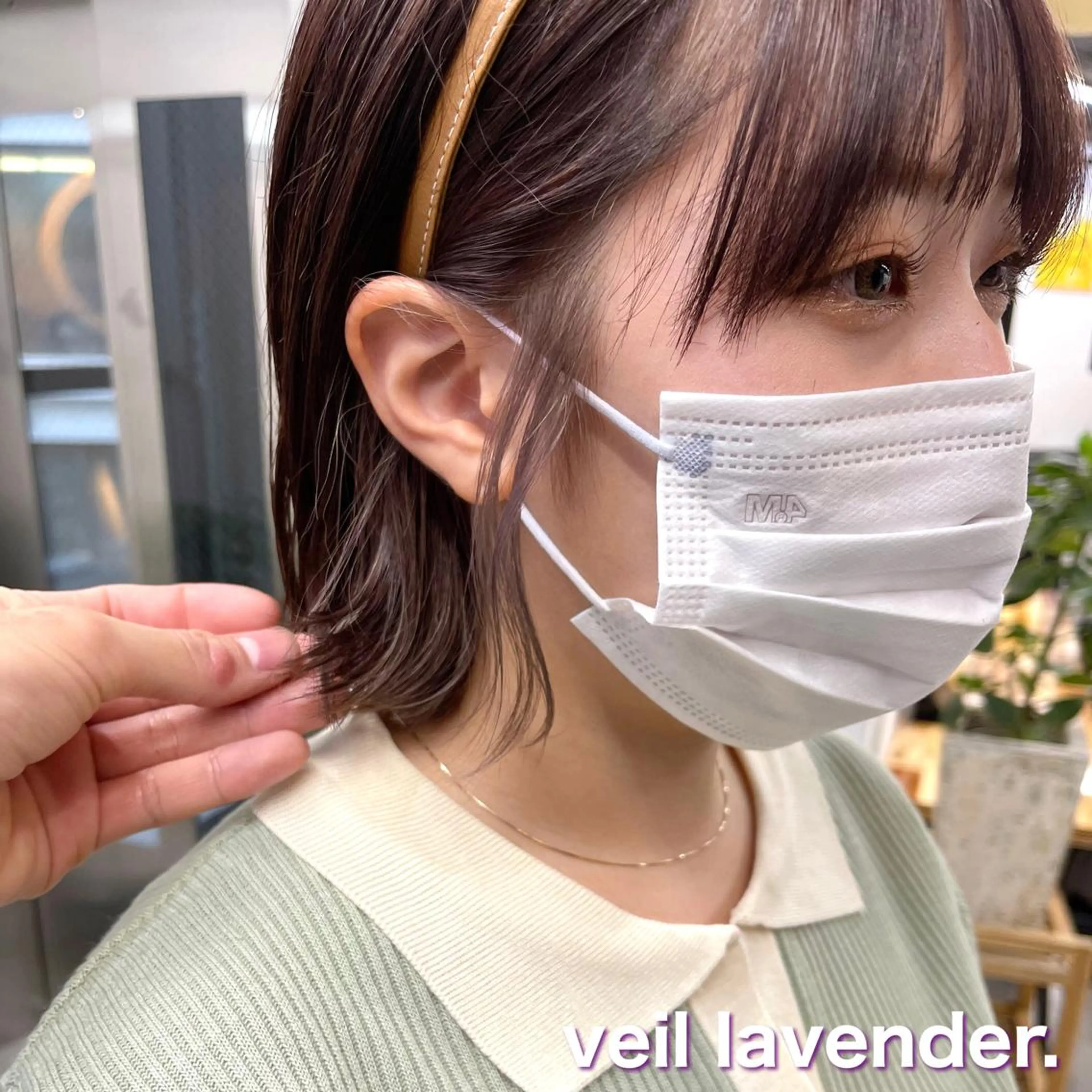 ショート カラー イヤリングカラー ラベンダーカラー カット ヘアカラー トリートメント ブリーチダブルカラー 【koide】のヘアスタイル