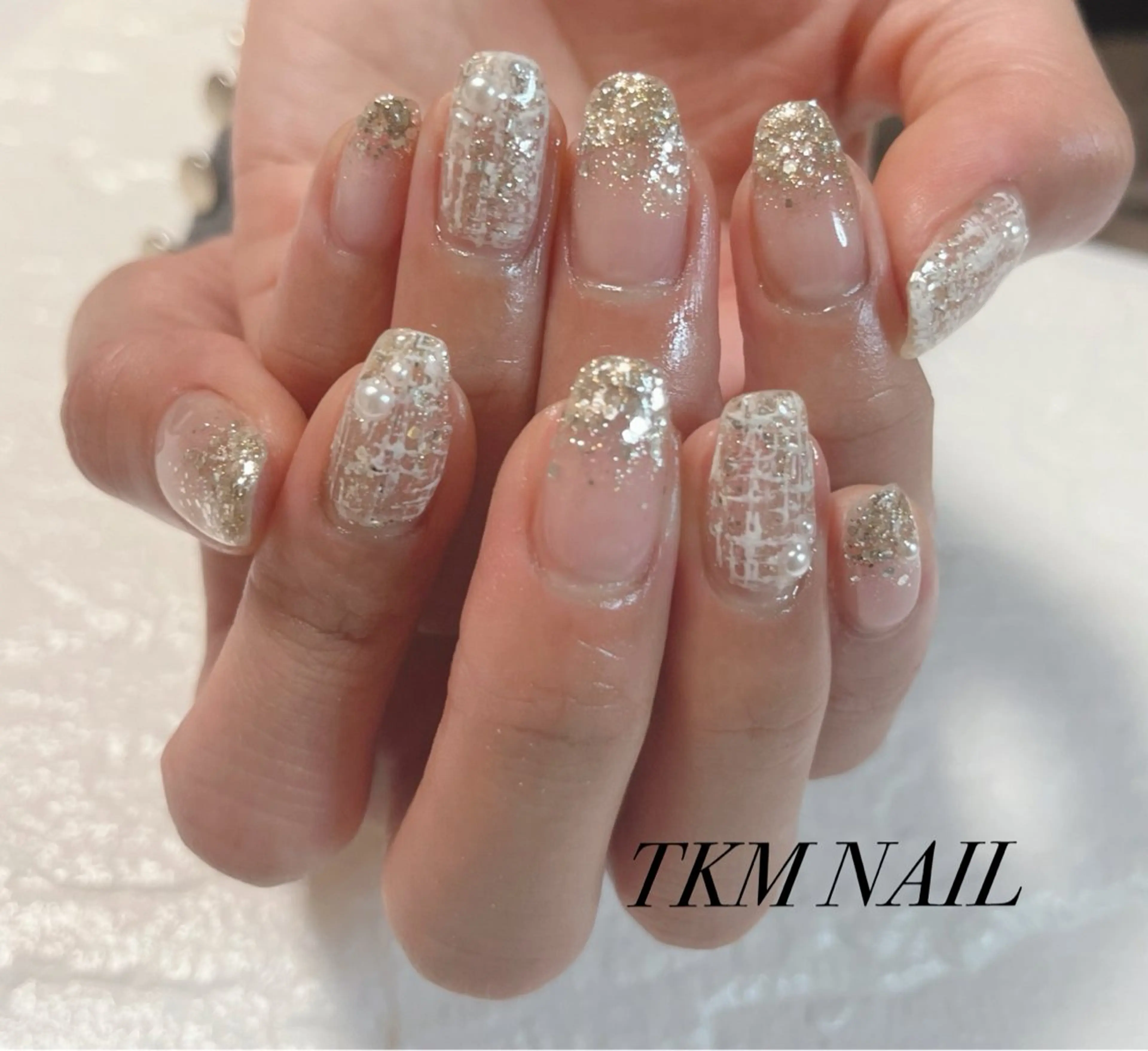 ネイル シンプルネイル ツイードネイル ______ TKM  NAILのネイルデザイン