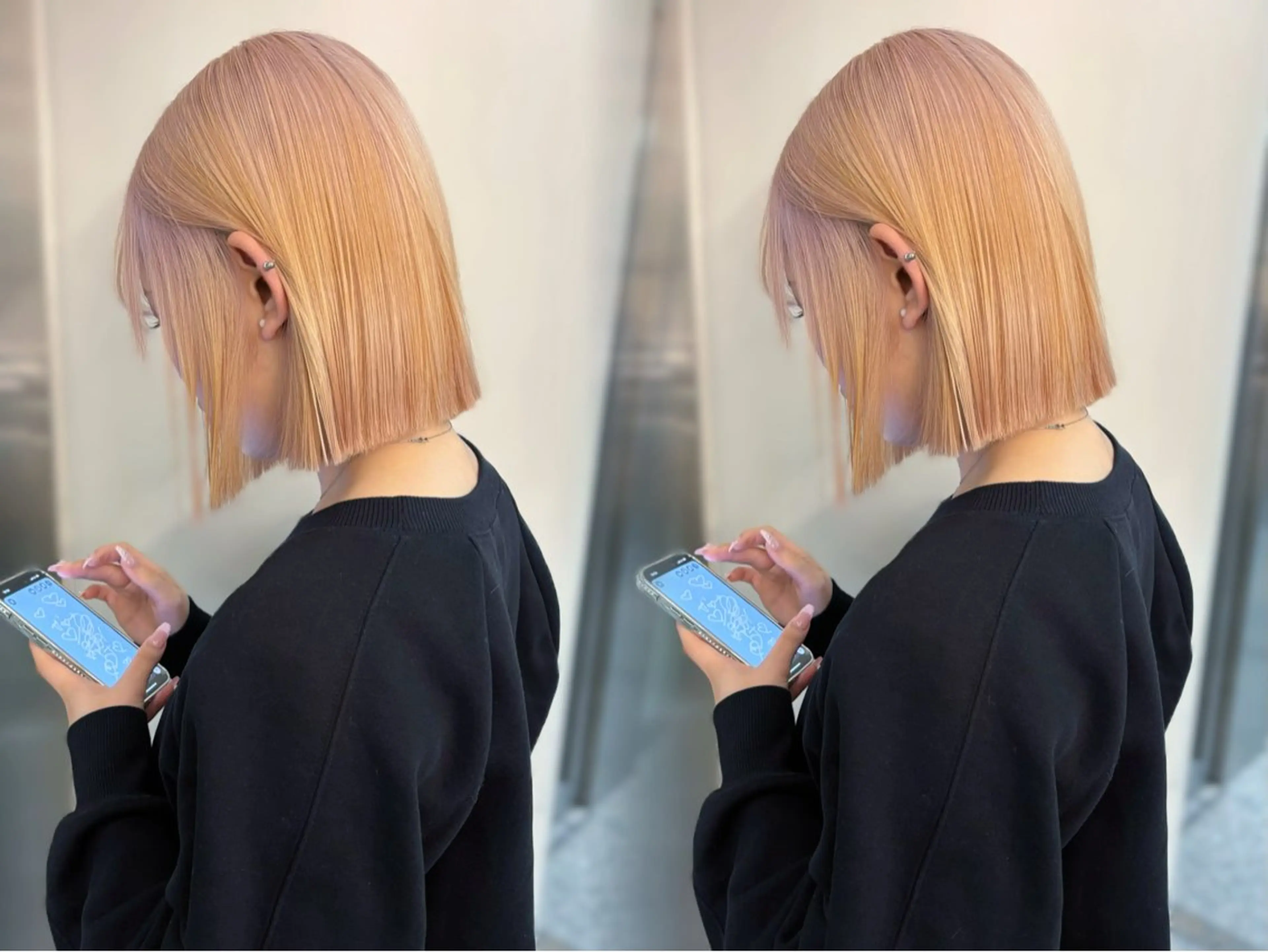 ロング カラー ベージュカラー ブリーチ ピンクカラー ピンクベージュ ヘアカラー enne栄店 fukaのヘアスタイル