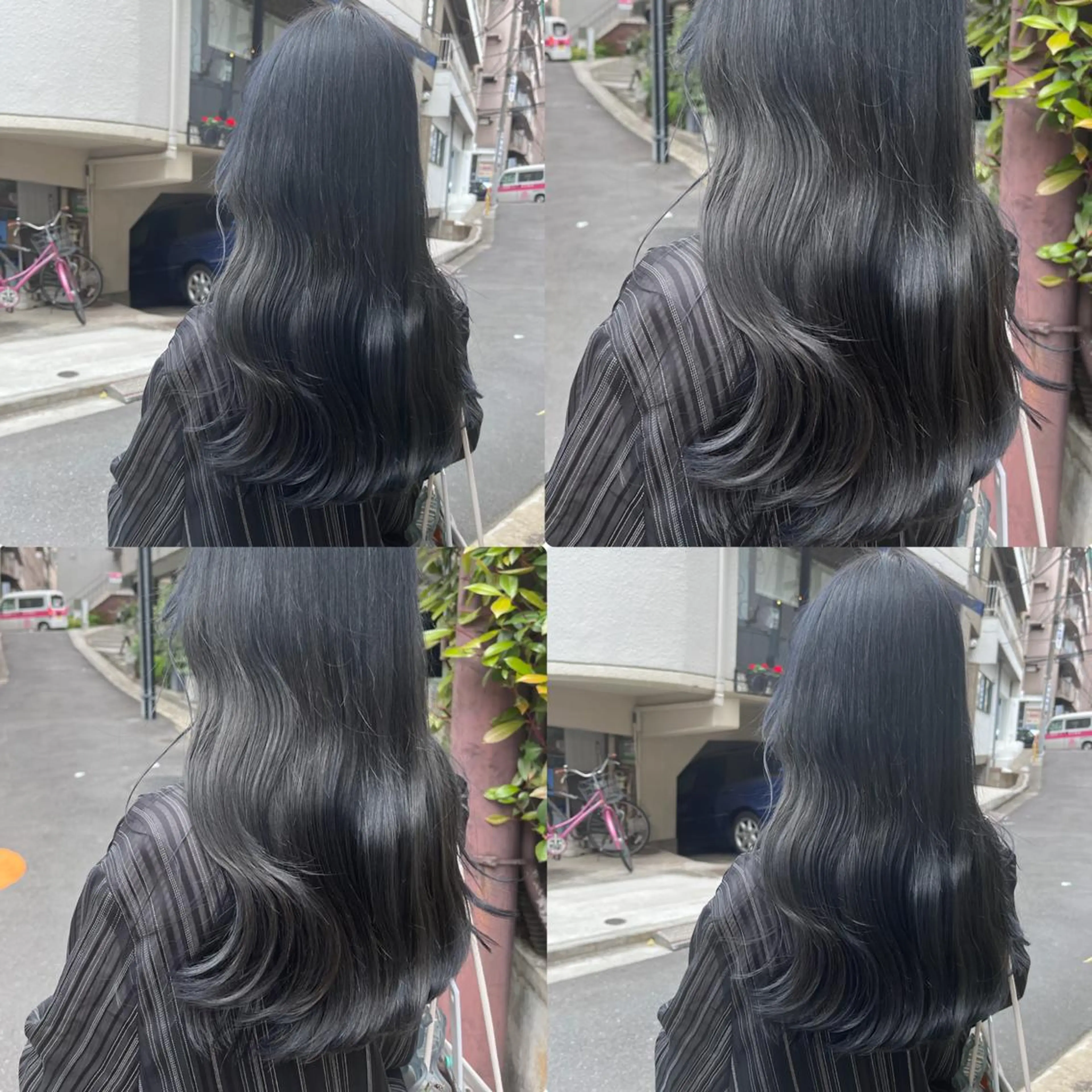 ロング カラー ブルーカラー ブルーグレー ブルーグレージュ ブルージュ 透明感カラー カット ヘアカラー トリートメント ヘッドスパ ヘアセット カジュアルを女っぽく 𝗮𝘆𝗮𝗰𝗼のヘアスタイル