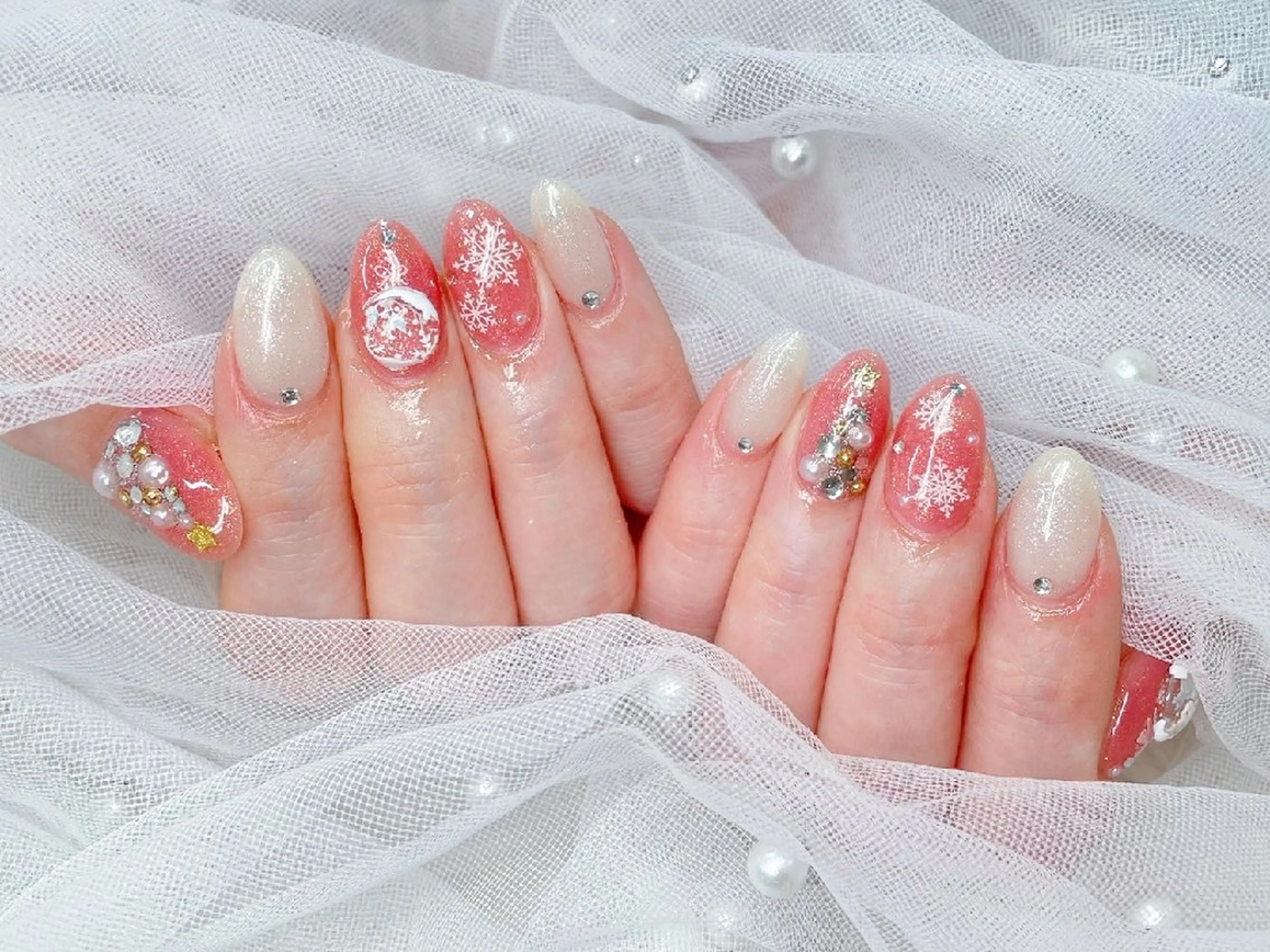 ネイル チークネイル 長さ出し フラッシュネイル フレンチネイル ジェルネイル Chouette Nailのネイルデザイン