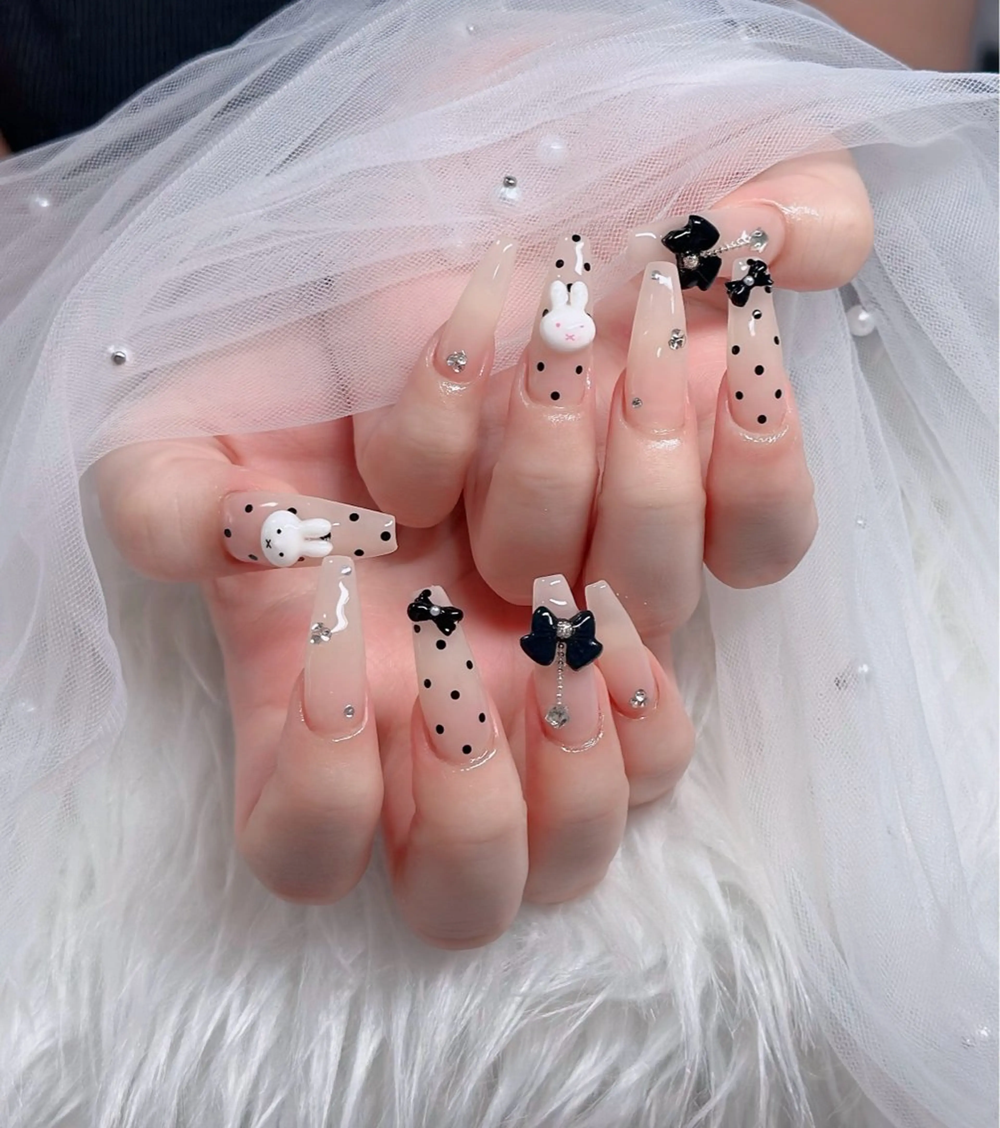 ネイル ハート キラキラネイル リボン ハンドネイル キノコ H.babynailのネイルデザイン