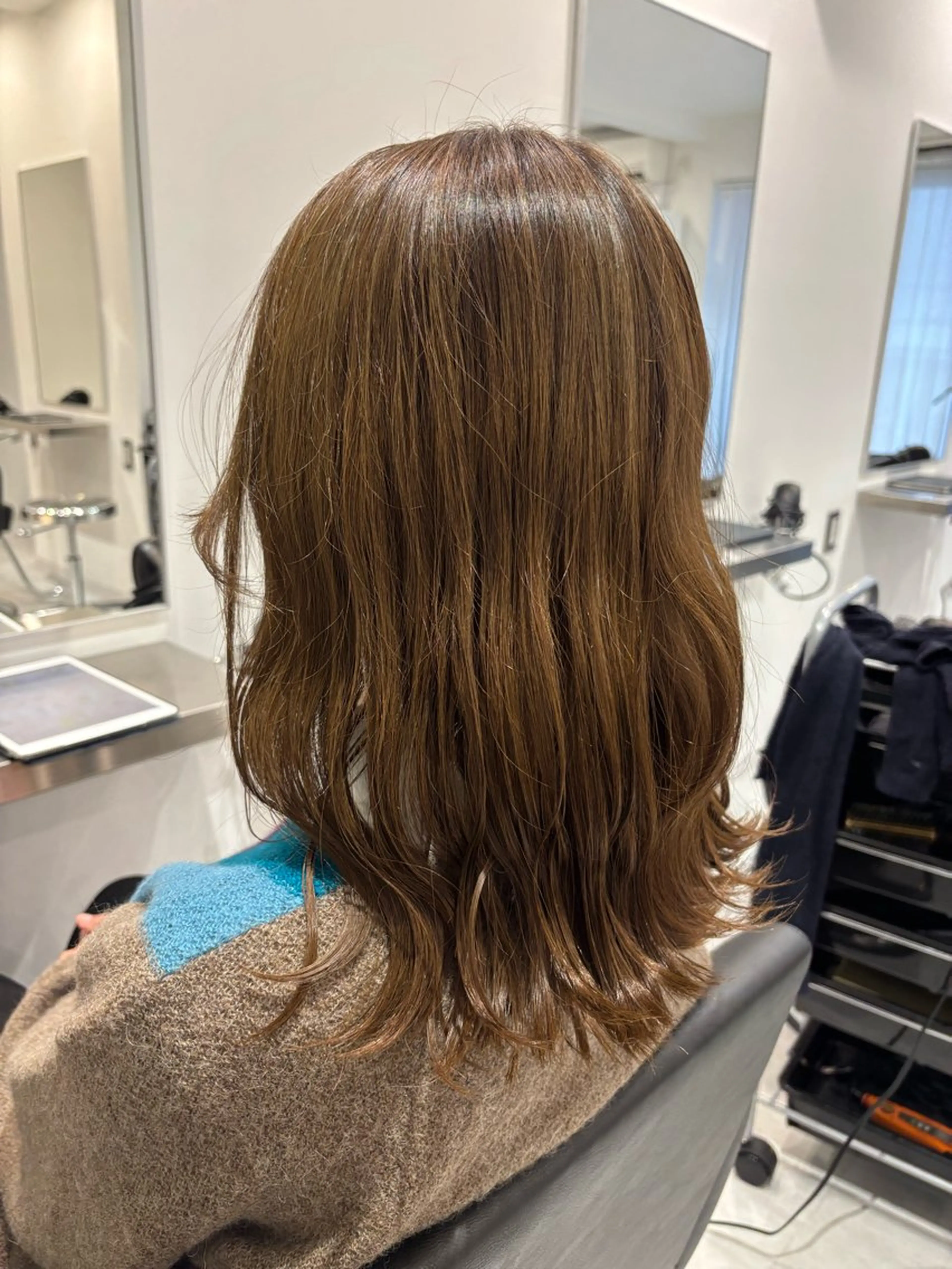 セミロング カラー ベージュカラー ブリーチ ブラウンカラー ケアブリーチ カシス ヘアカラー 艶感×抜け感hair /ReLit 正源のヘアスタイル