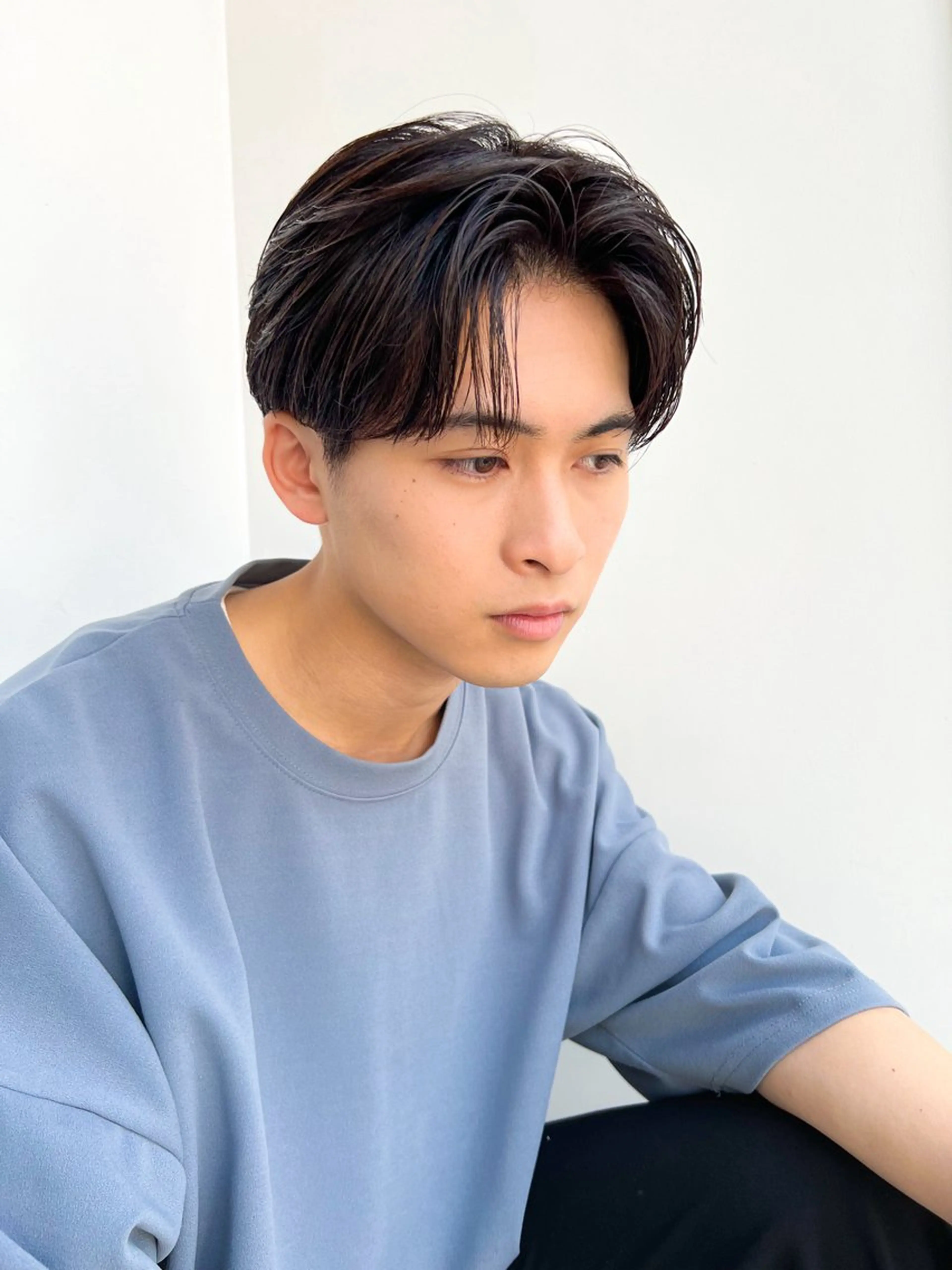 パーマ メンズ センターパート カット メンズカット曲がる 縮毛矯正佐々木タクマのヘアスタイル