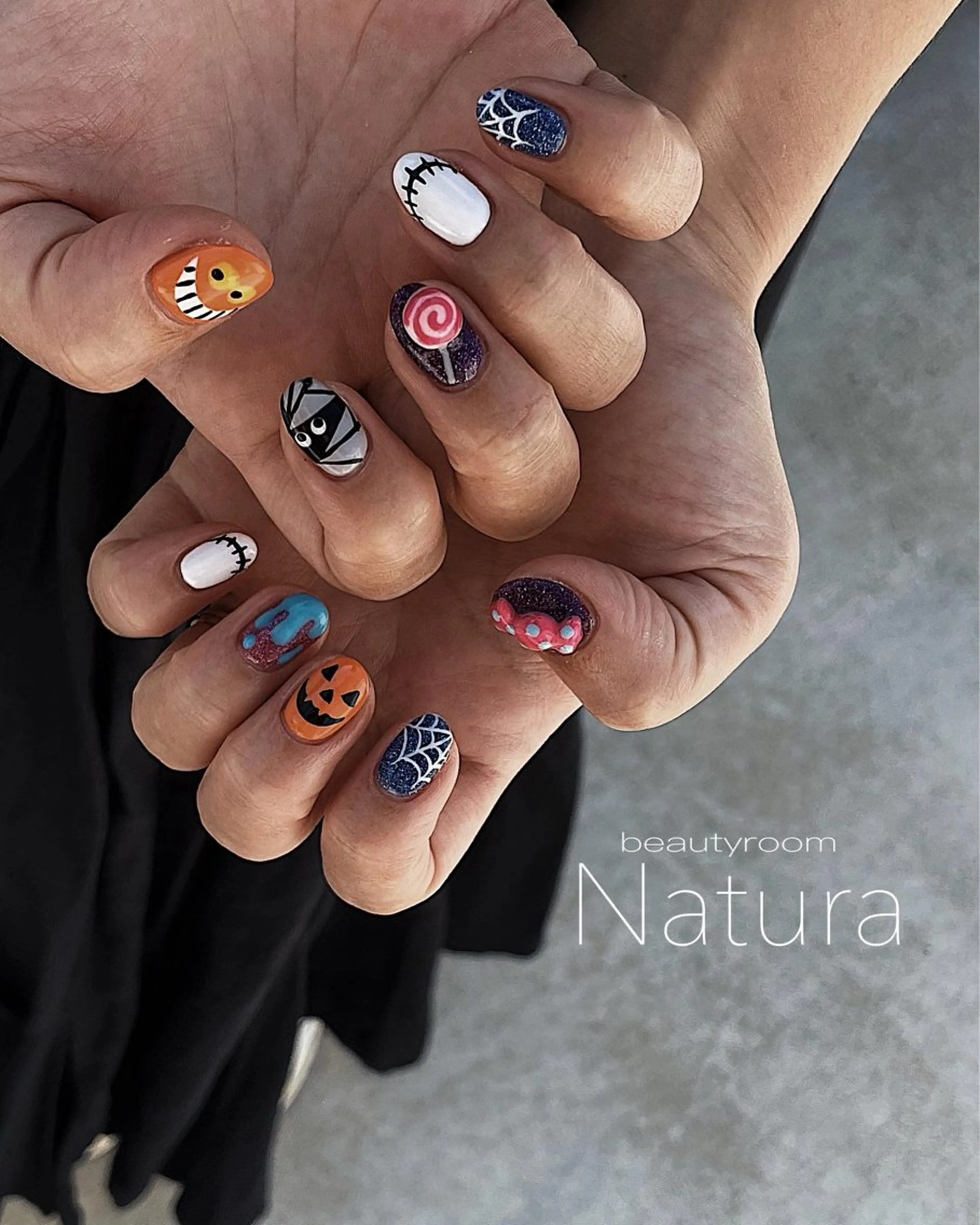 ネイル ハロウィン ハンドネイル beautyroom Naturaのネイルデザイン