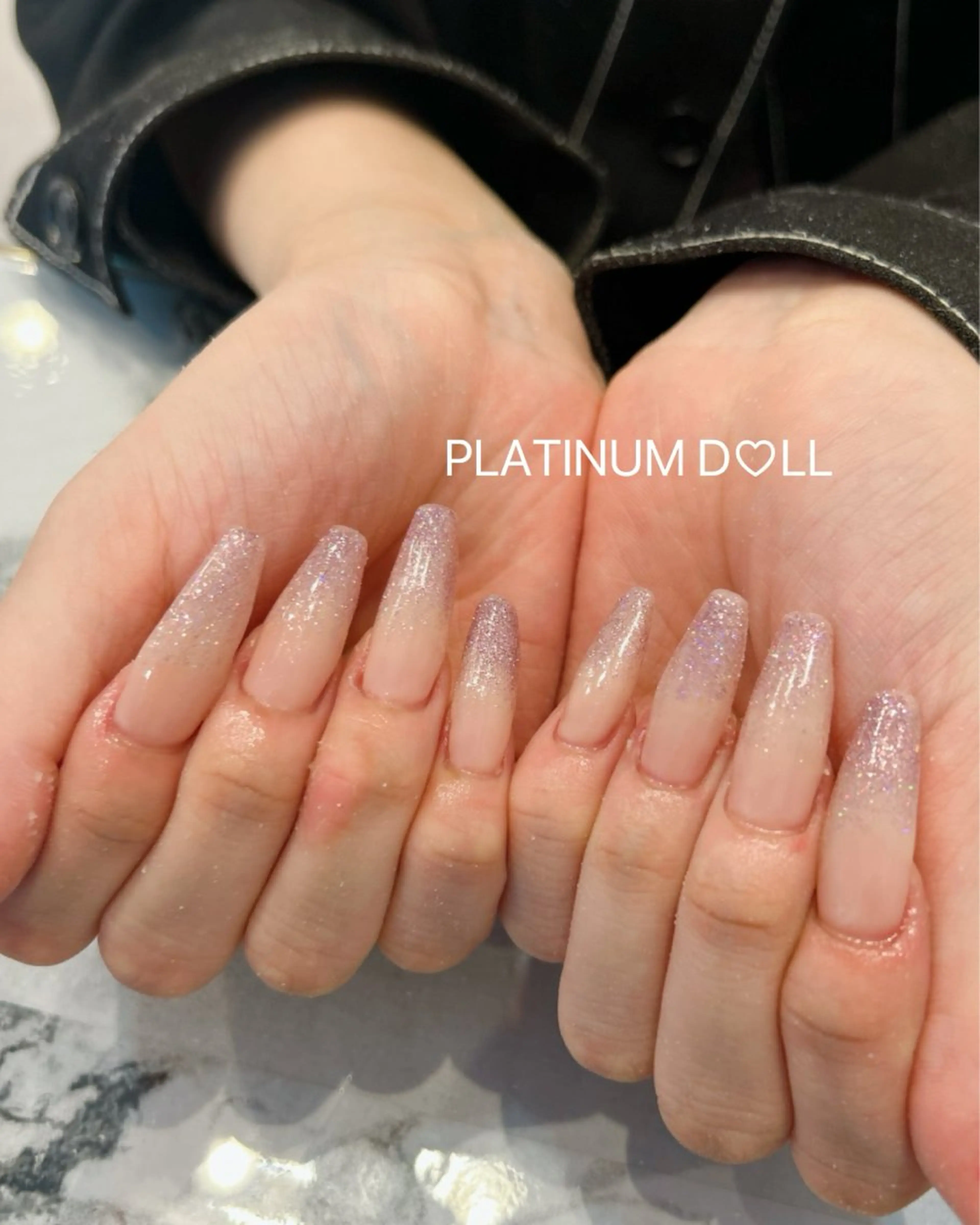 ネイル 長さ出し グラデーション オフィスネイル ワンカラーネイル シンプルネイル ハンドネイル 🎀PLATINUM DOLL はな🎀のネイルデザイン