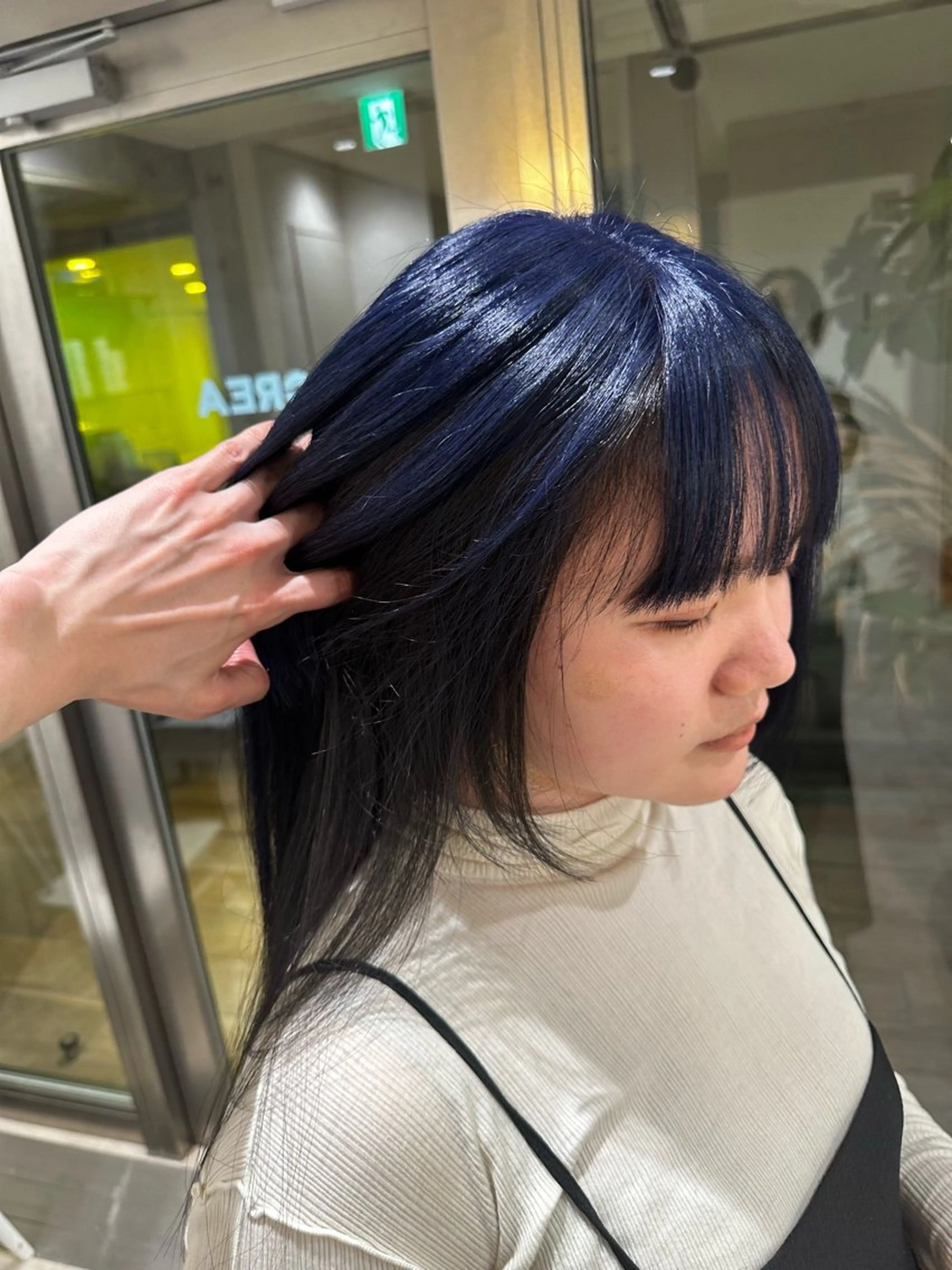 ロング カラー ネイビーカラー デザインカラー🎨 下北沢 / 磯部のヘアスタイル