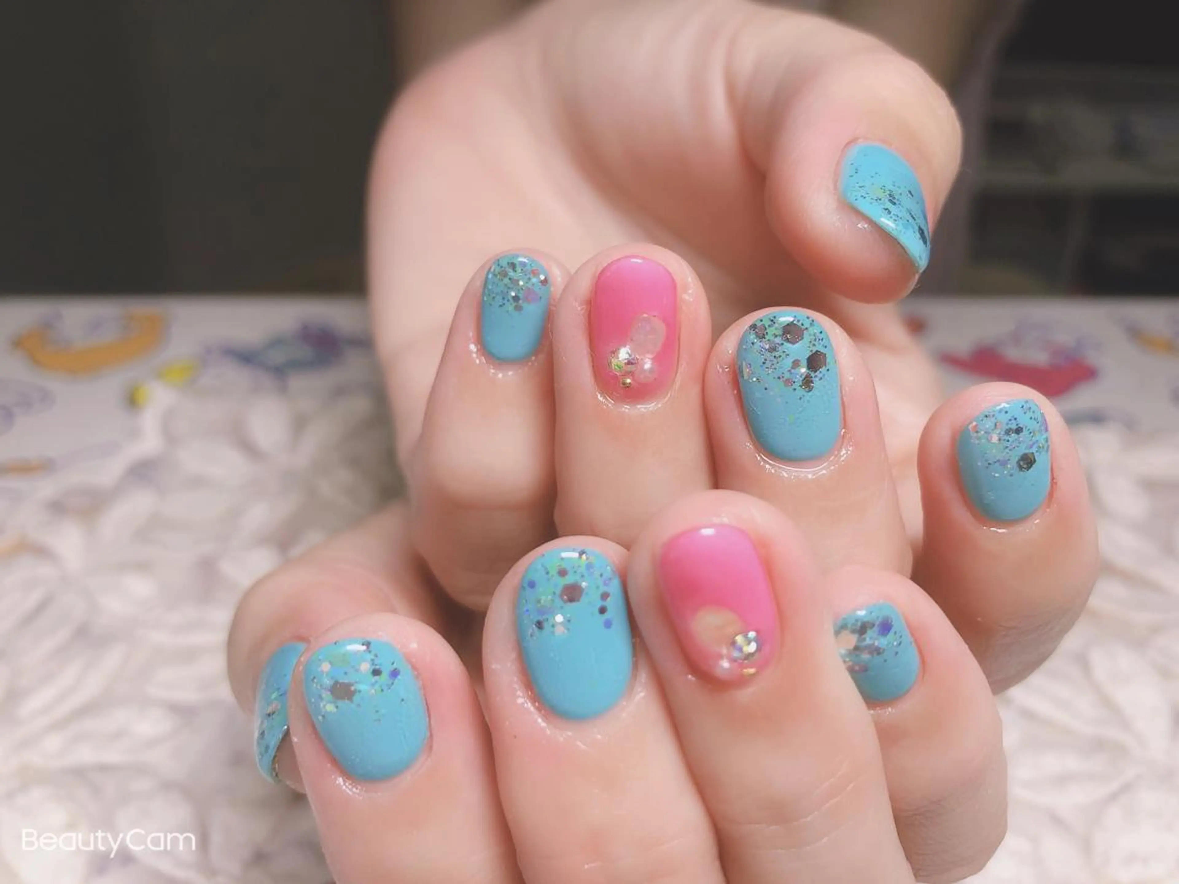 ショート カラー ネイル 森田(傅) 霞のネイルデザイン