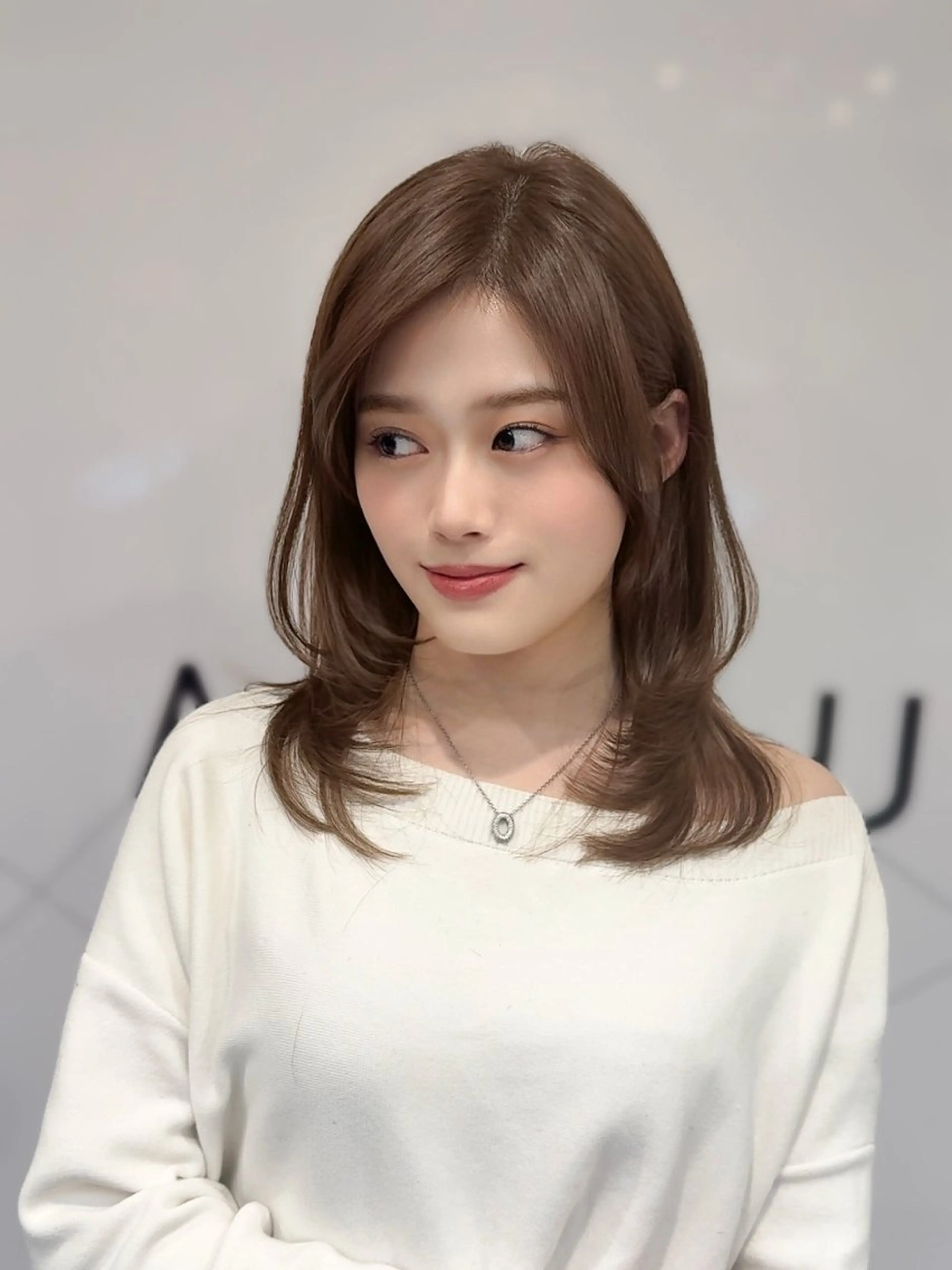ミディアム ミディアムレイヤー 髪質改善 韓国風ヘア レイヤーカット HARUKI MINATO JAPAN福岡所属・モテ髪レイヤー /韓国ヘアNOBUのヘアスタイル
