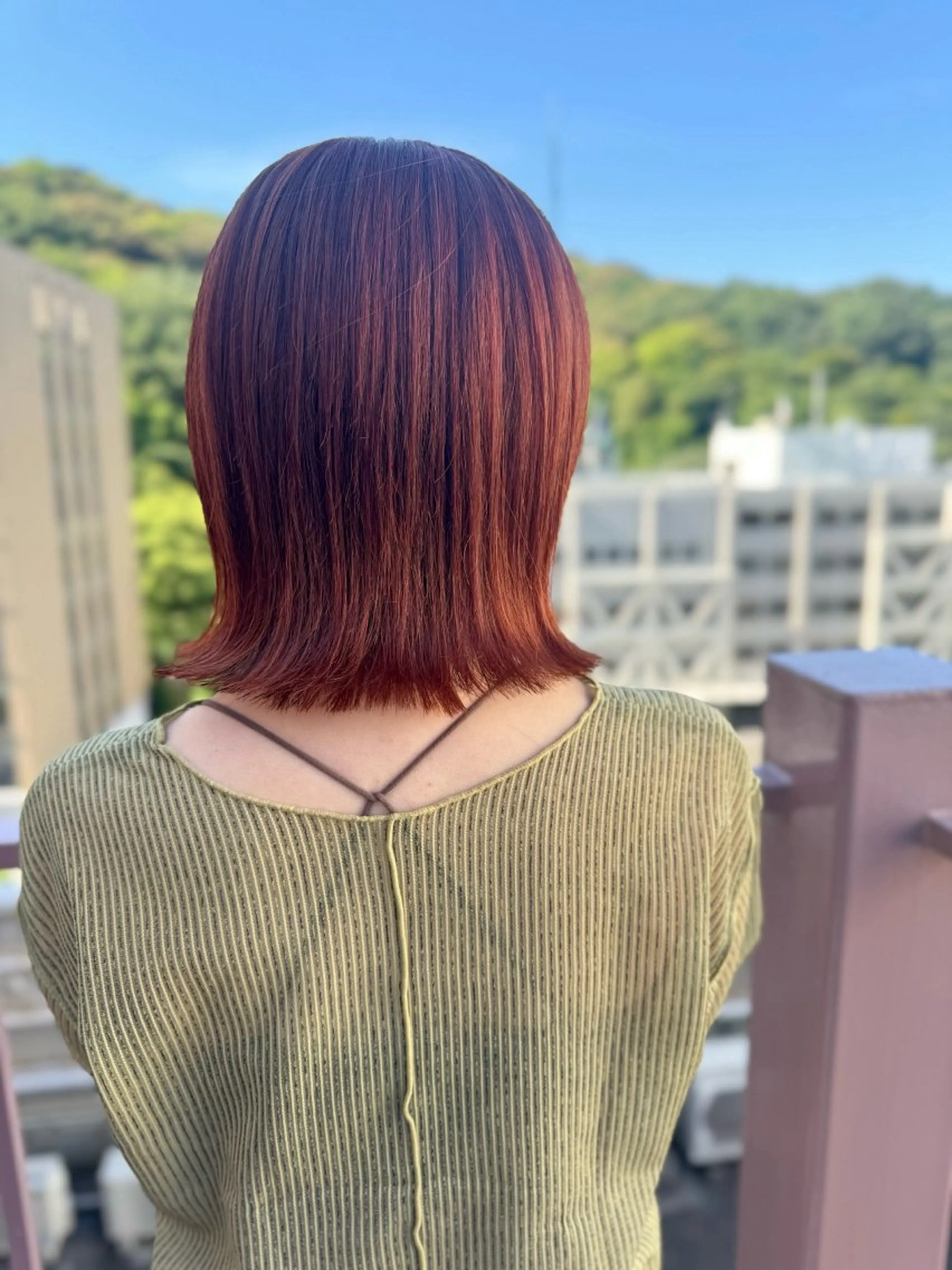 ミディアム カラー オレンジ カット ヘアカラー Viage （ビアージュ）のヘアスタイル