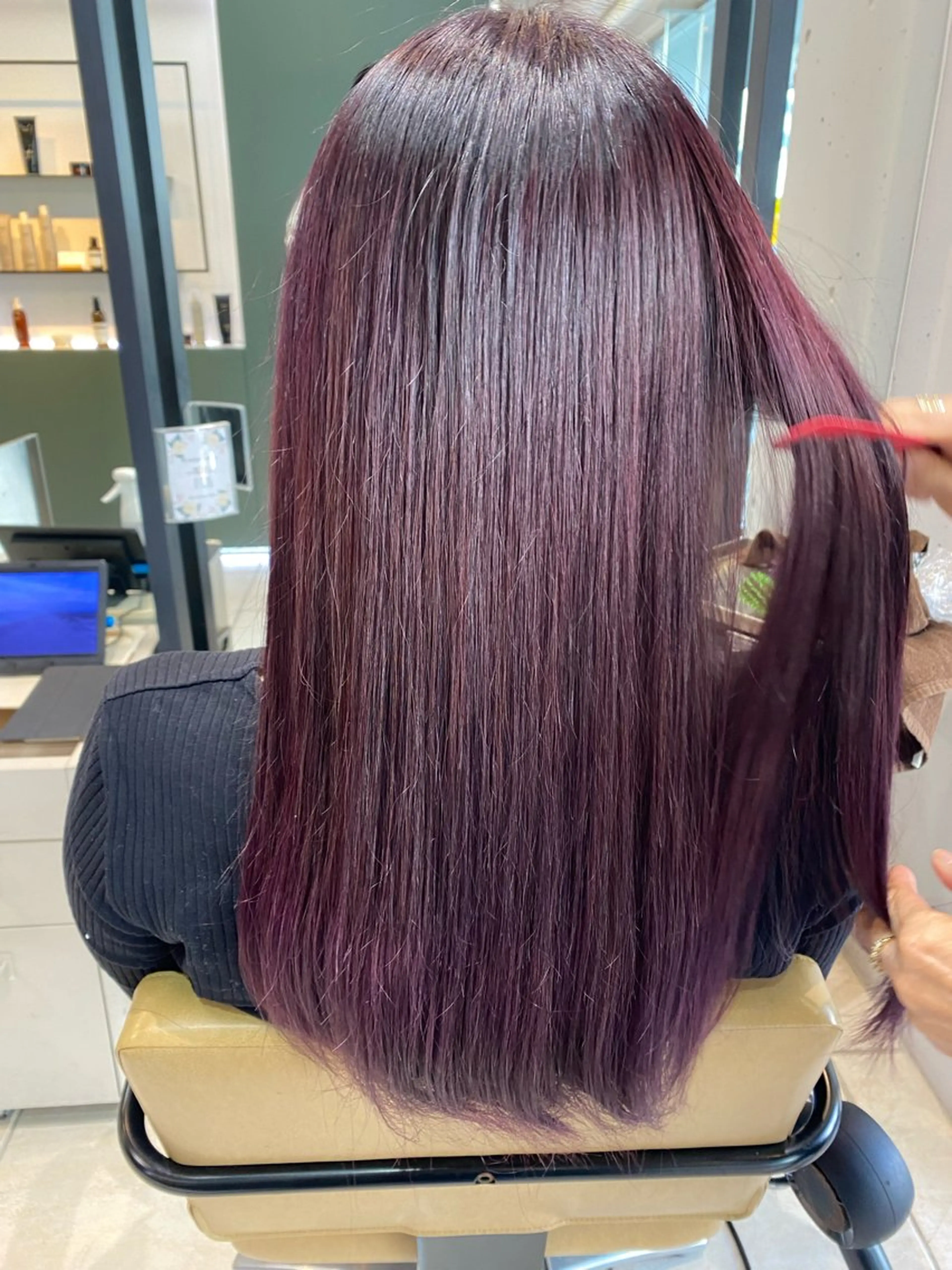 ロング カラー ブラウンカラー ラベンダーカラー PREVIA銀座渡辺 真矢のヘアスタイル