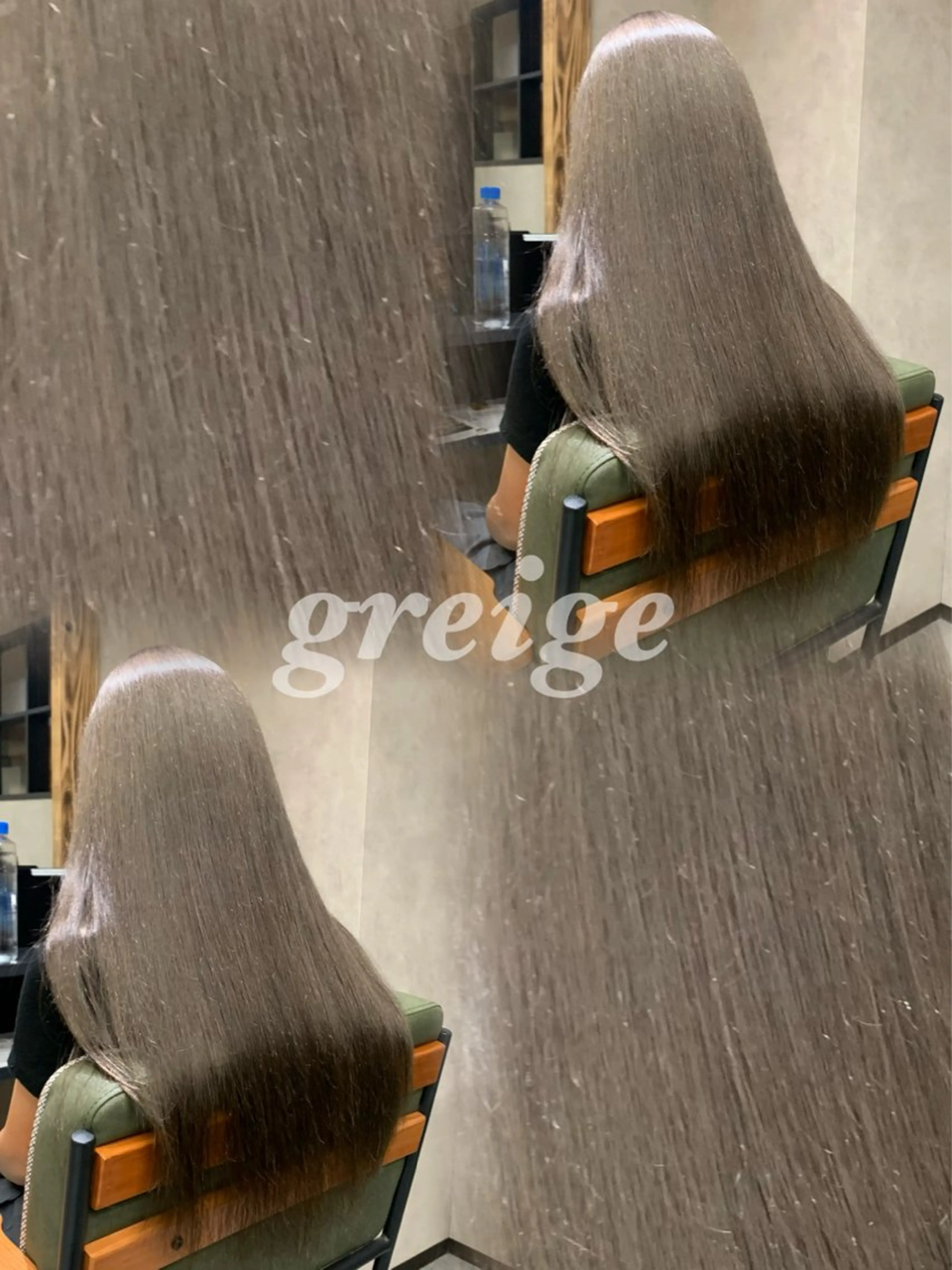 ミディアム カラー ヘアアレンジ バレイヤージュ ダブルカラー グレージュ ハイライトカラー ハイトーンカラー カット ヘアカラー トリートメント グランルッソ所属・岡山× バレイヤージュカラーのヘアスタイル