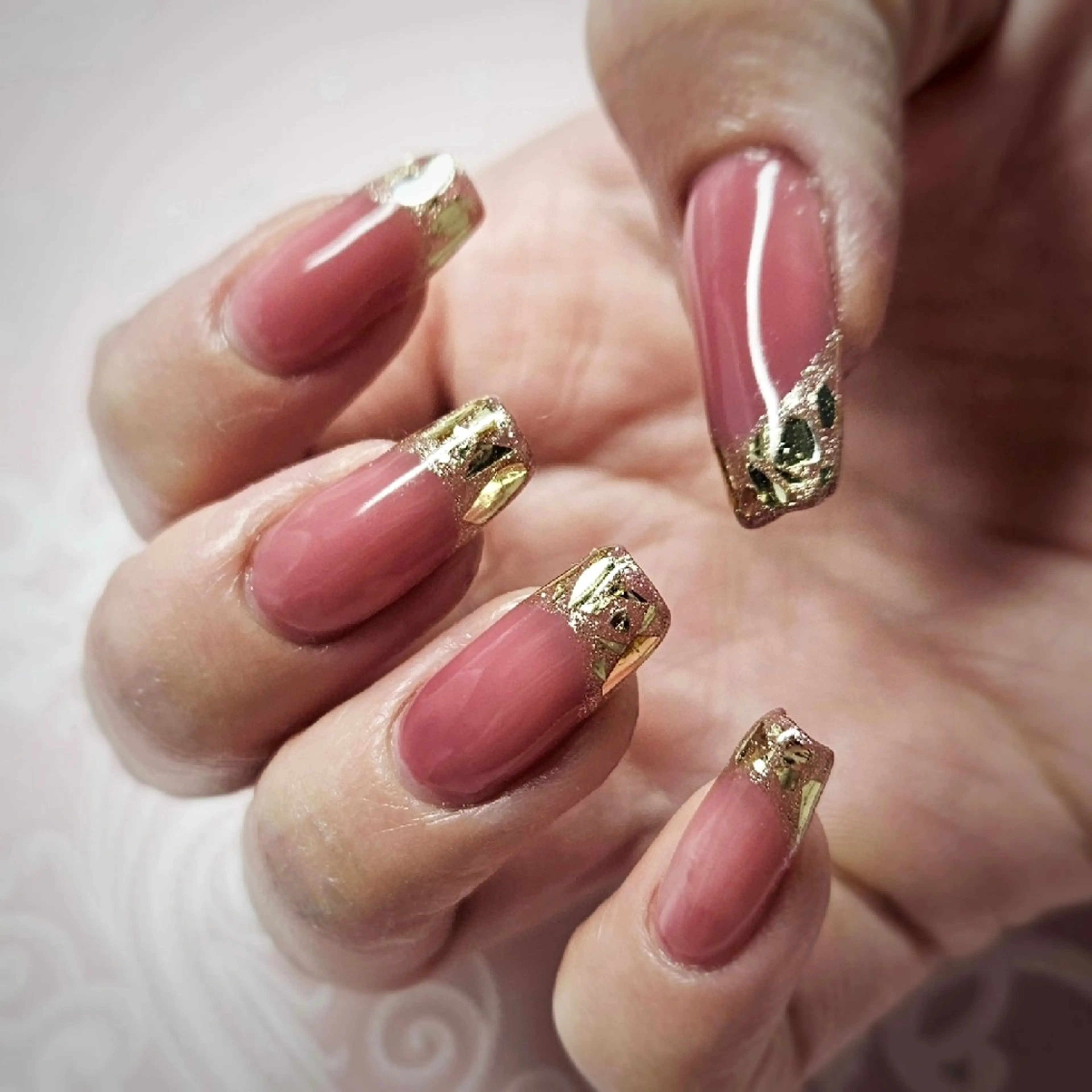 ネイル フレンチネイル ガラスフレンチ ハンドネイル Y. Saoriのネイルデザイン