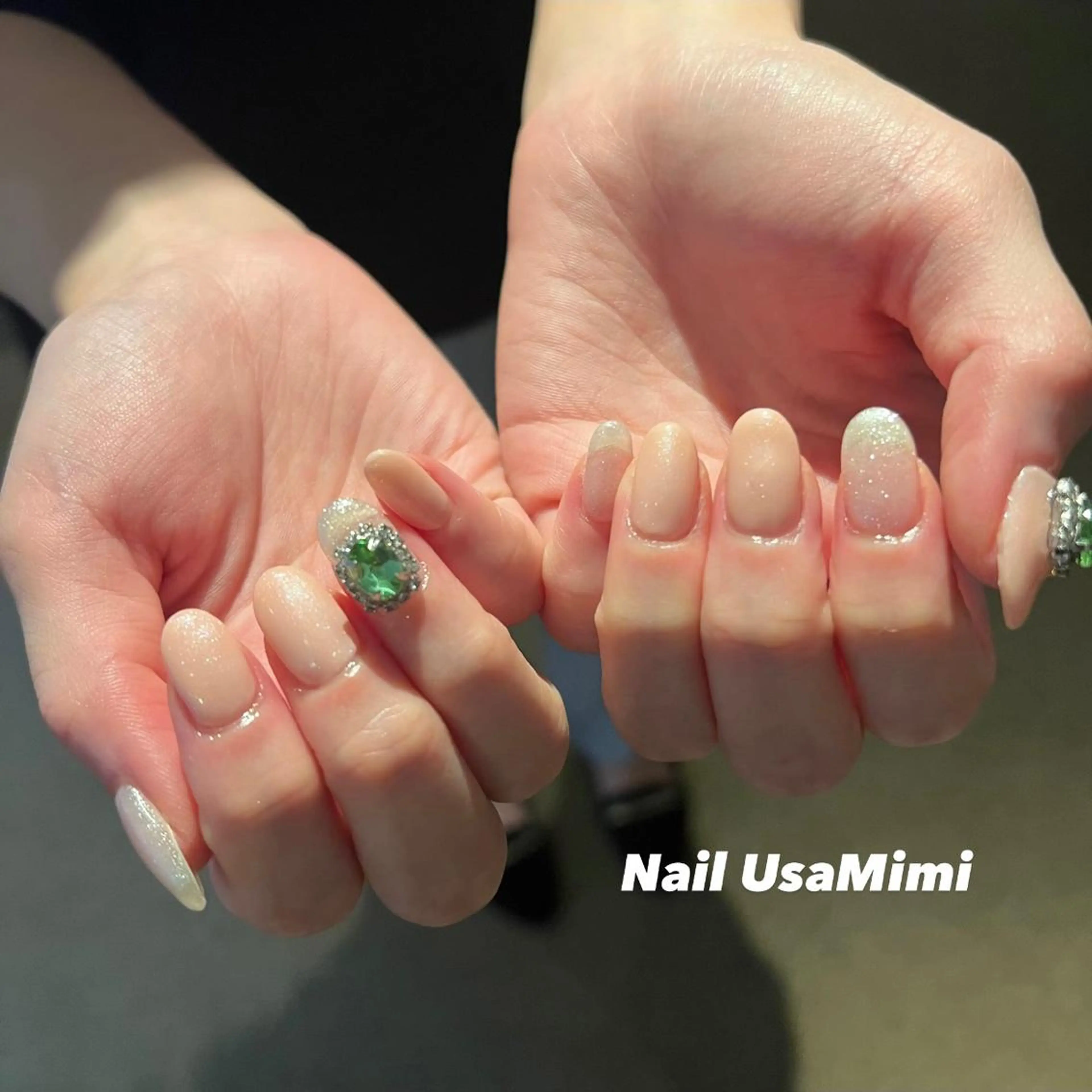 ネイル クリアネイル フットネイル ジェルネイル マグネットネイル 持ち込み 本町ネイルNail UsaMimiのネイルデザイン