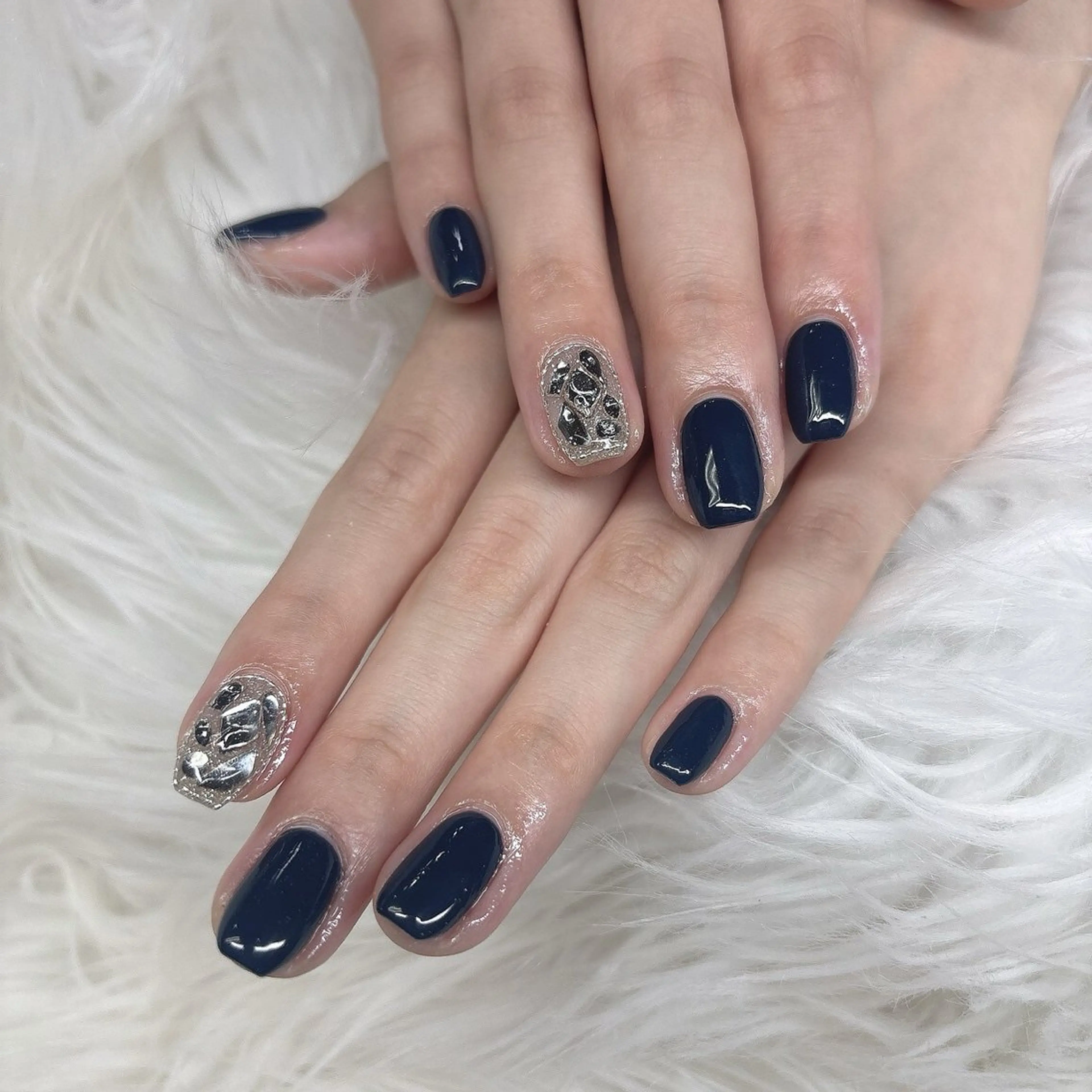 【オフ込み】Hand*ワンカラー+ストーン埋め尽くし2本 ¥4800の写真