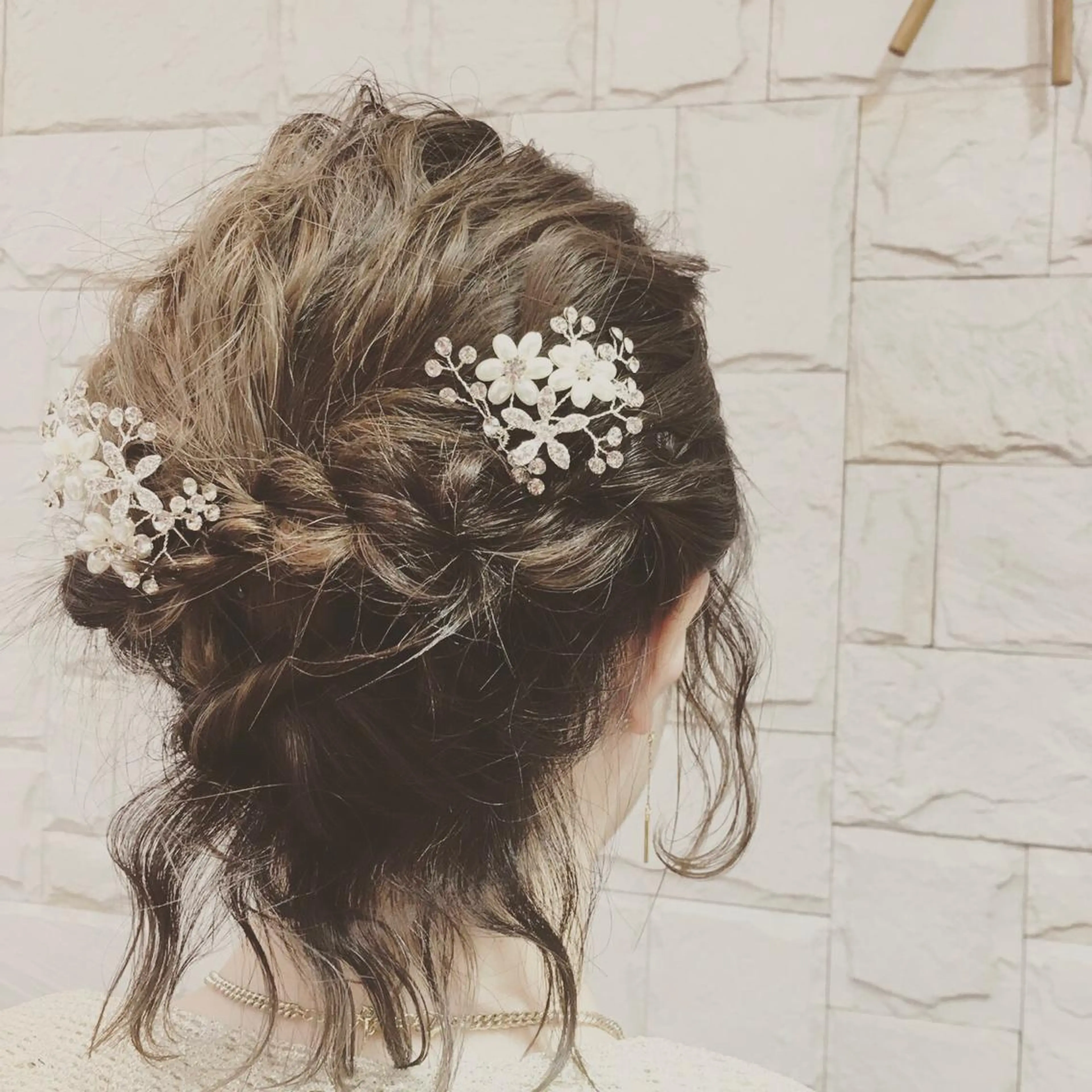 ミディアム カラー パーマ ヘアアレンジ 着物ヘア 浴衣 🥛洒落髪小顔cut なら龍崎🥛のヘアスタイル