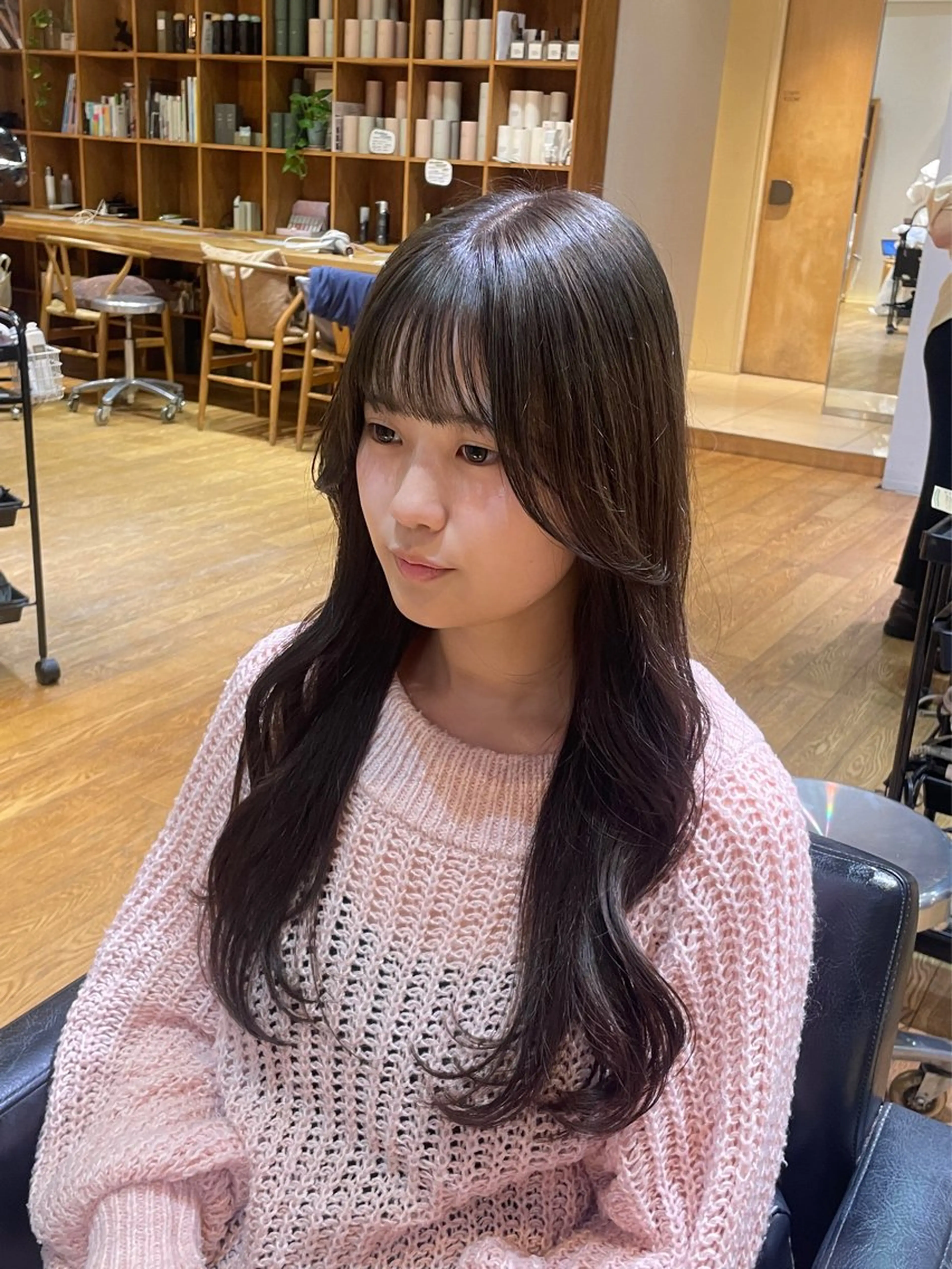 ロング カラー ピンクカラー カット ヘアカラー トリートメント 縮毛矯正/暖色 カラー/ひかるのヘアスタイル