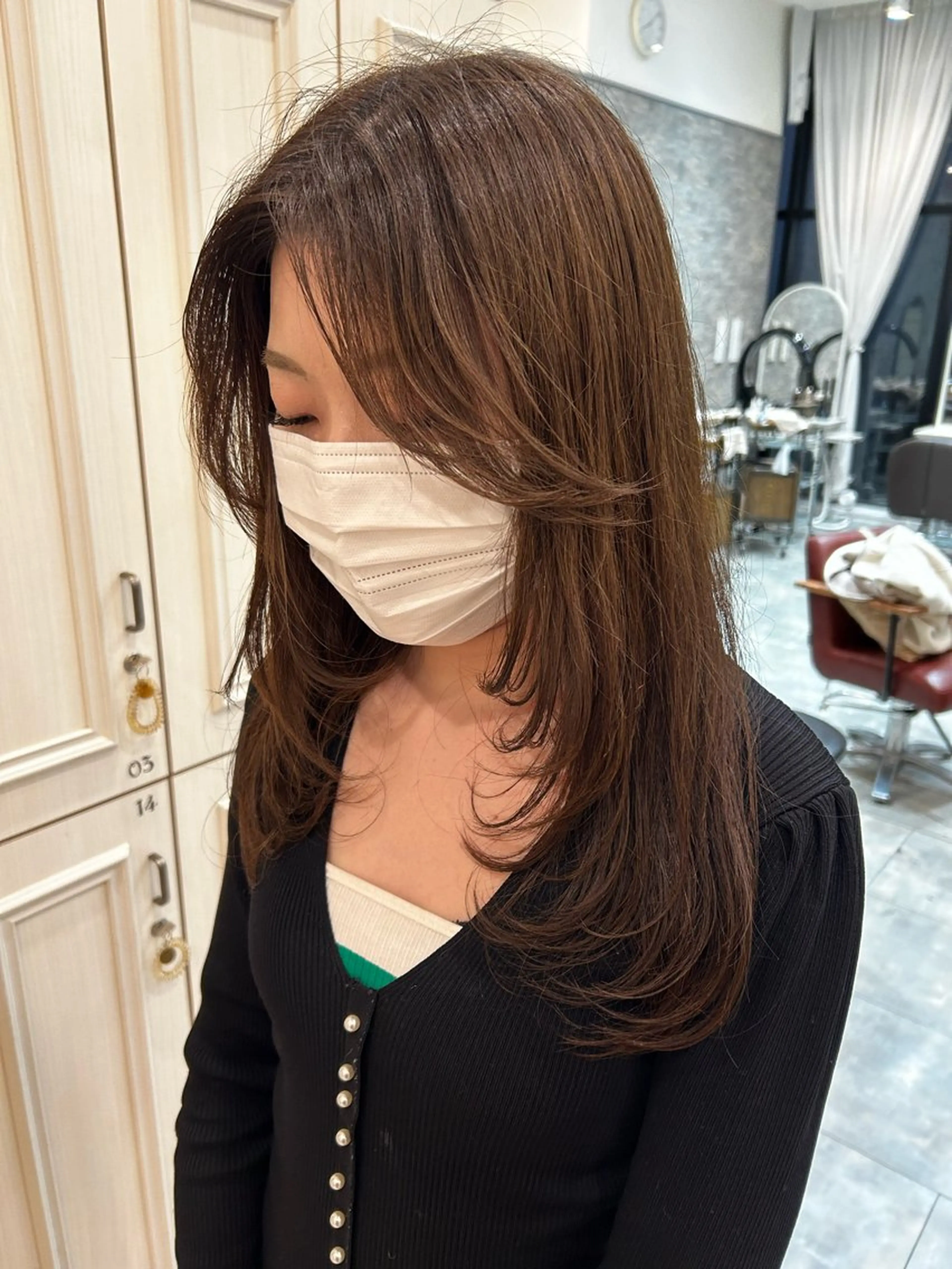 ロング カット La Blessグランサロン梅田店所属・梅田美容室/ブリーチ なし/レイヤーカットのヘアスタイル