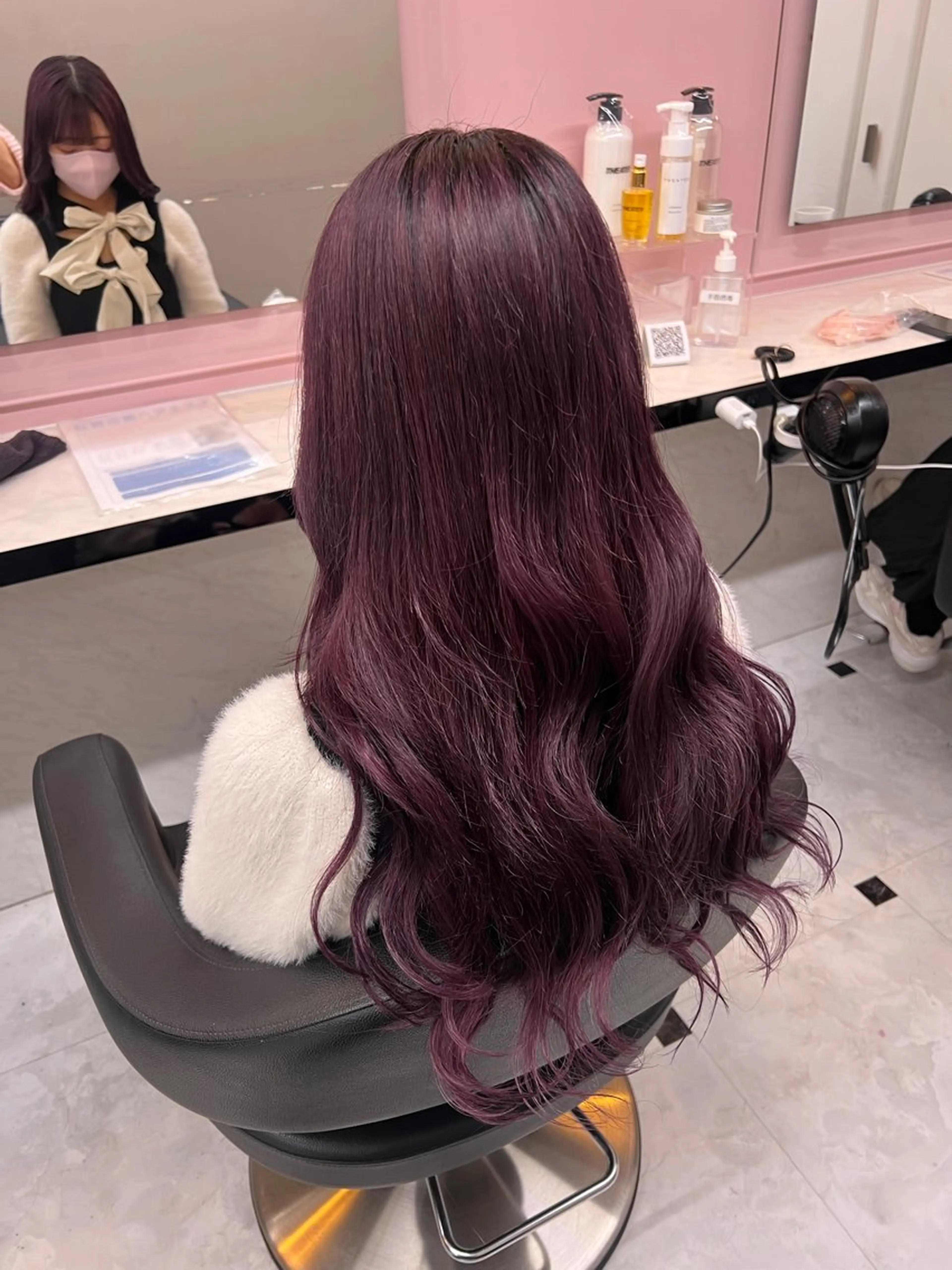 ミディアム カラー ヘアアレンジ ラベンダーカラー ピンクカラー ピンクラベンダー ヘアカラー トリートメント ヘッドスパ ヘアセット 💕上野美容師☁ ブリーチ💖サワのヘアスタイル