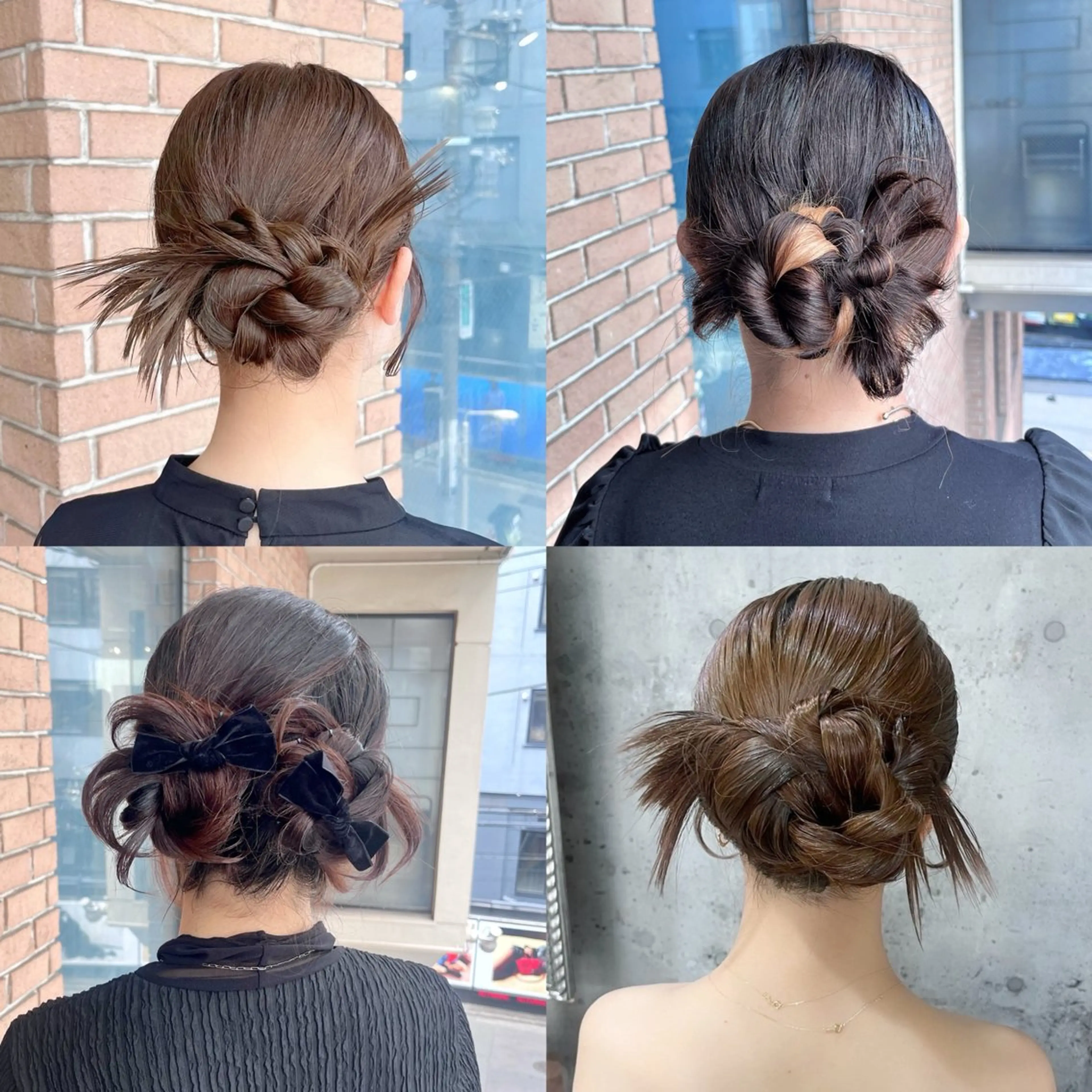 セミロング ヘアアレンジ ヘアセット ピンクカラー🩷 ヘアセットＮＯ.1のヘアスタイル