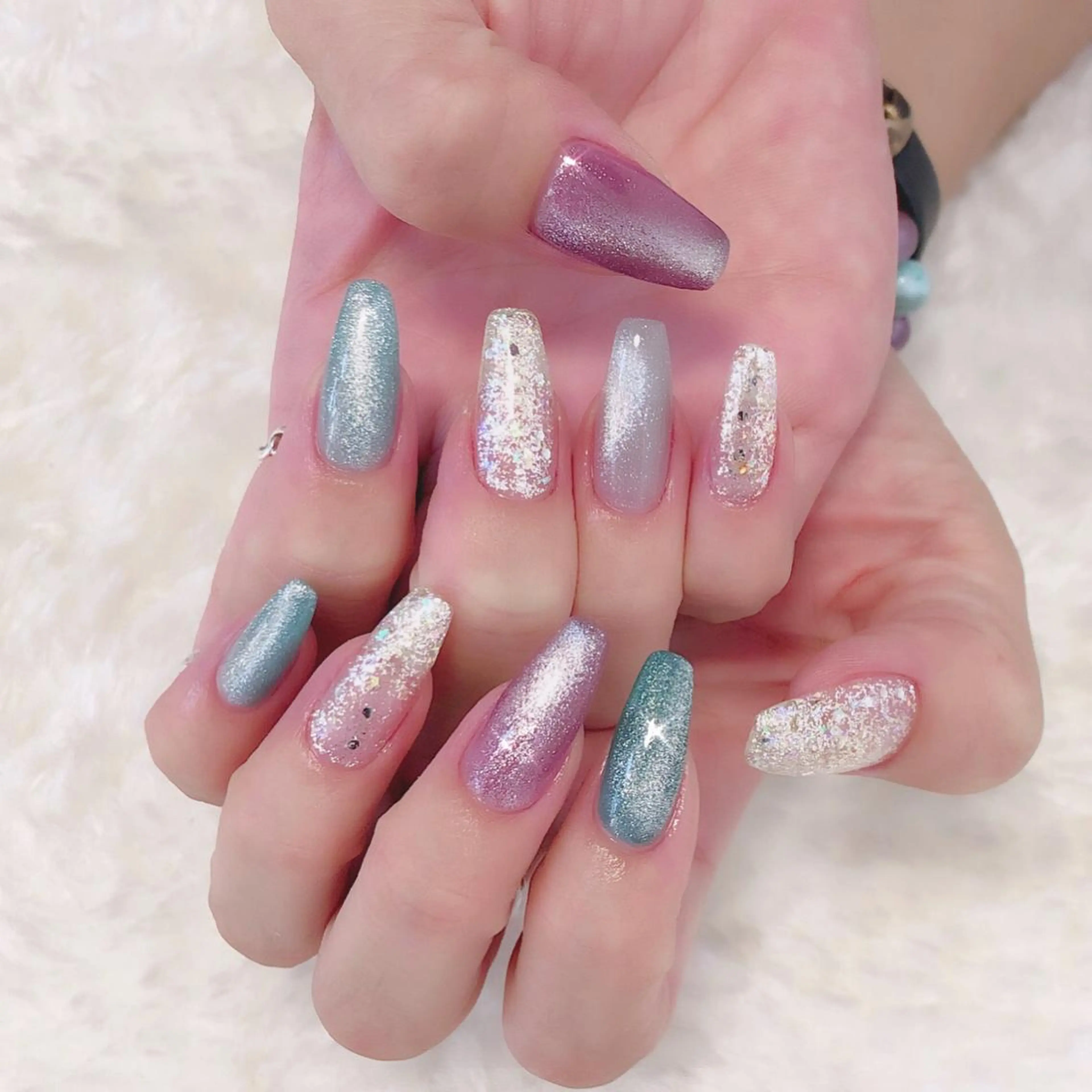 ネイル ジェルネイル マグネットネイル 星野 茉央のネイルデザイン