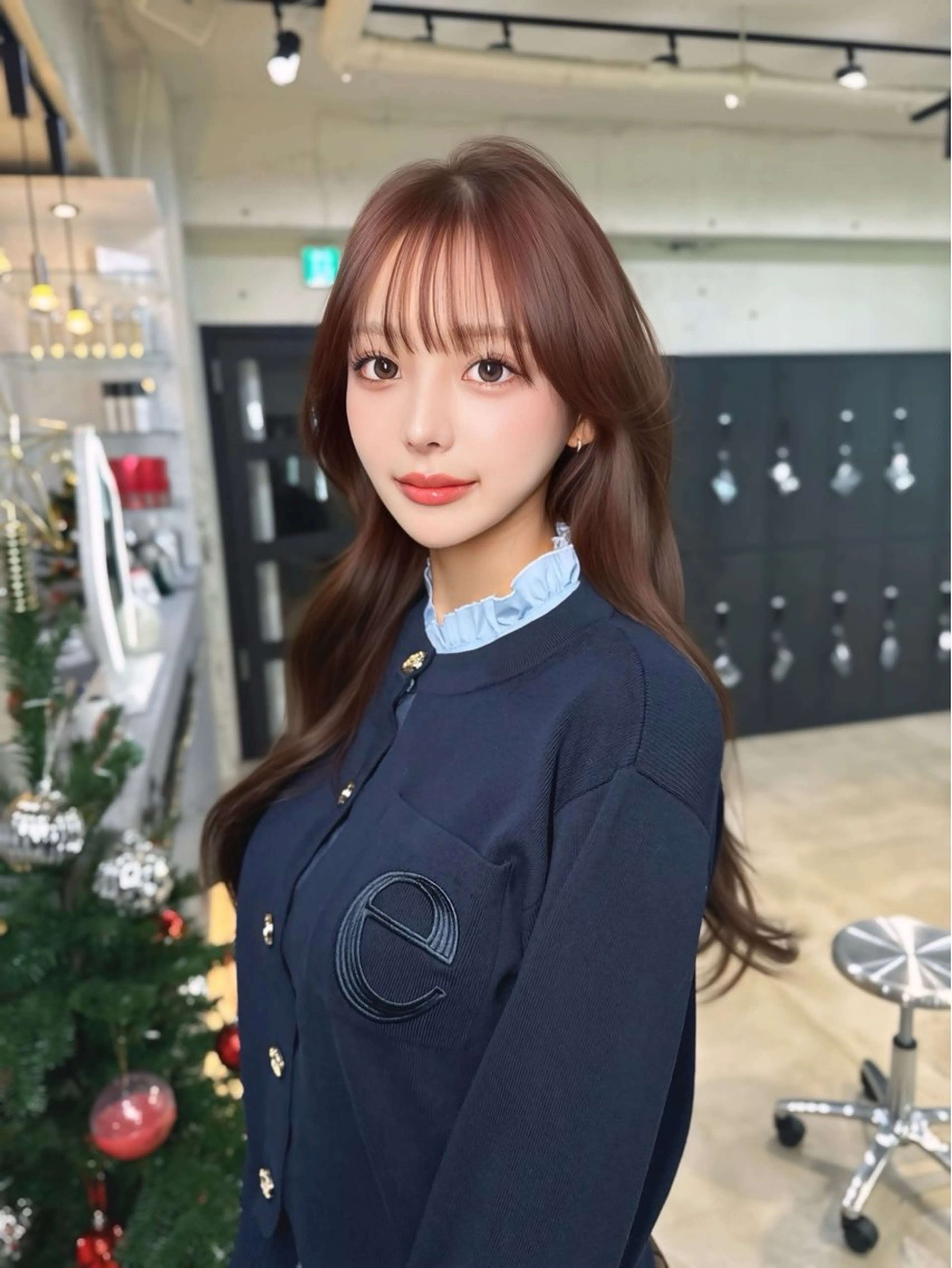 ロング カラー ヘアカラー 韓国レイヤー 似合わせカラーのヘアスタイル