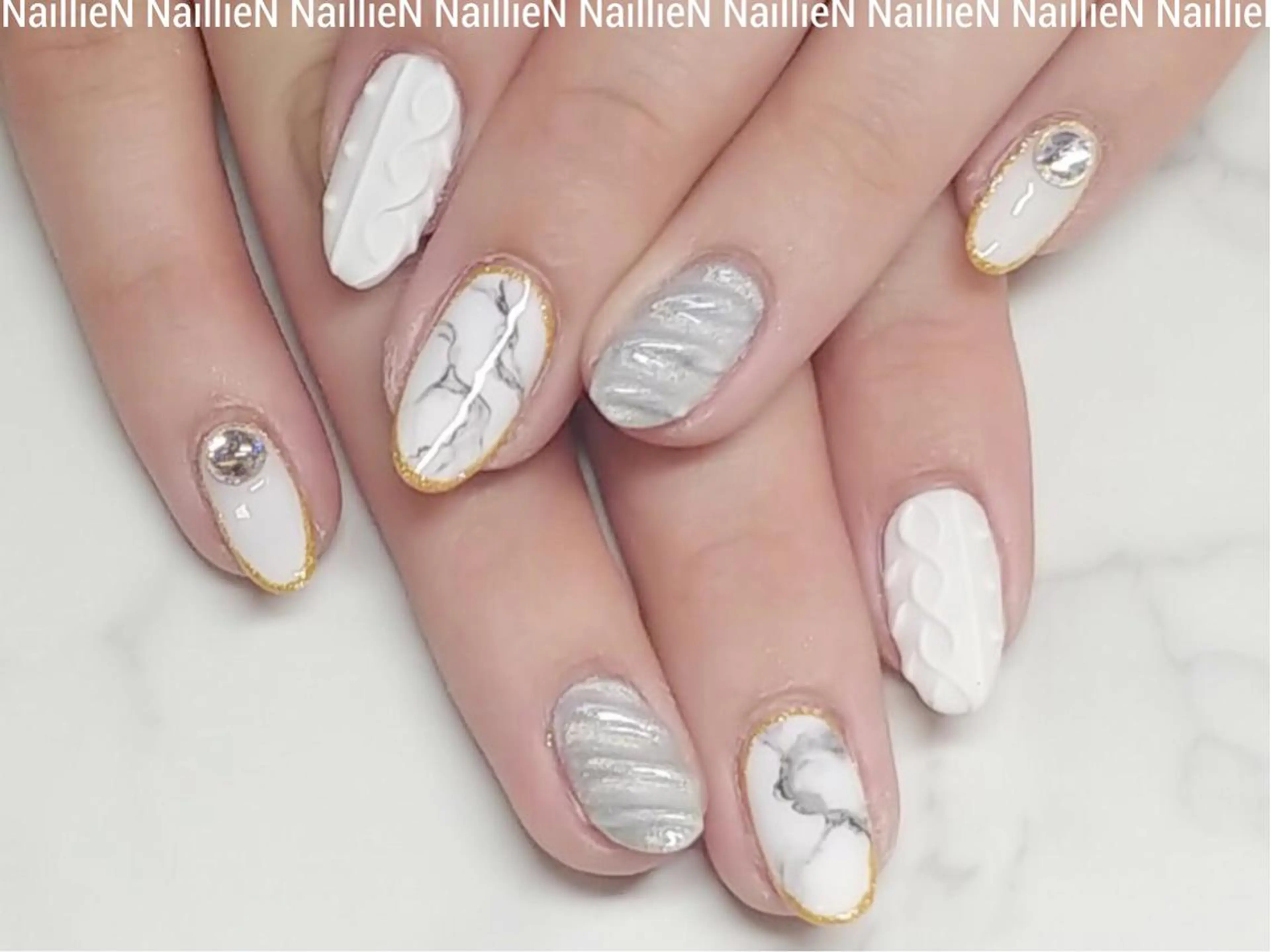 ネイル 大理石ネイル(マーブル) ニュアンスネイル Nail lieNのネイルデザイン