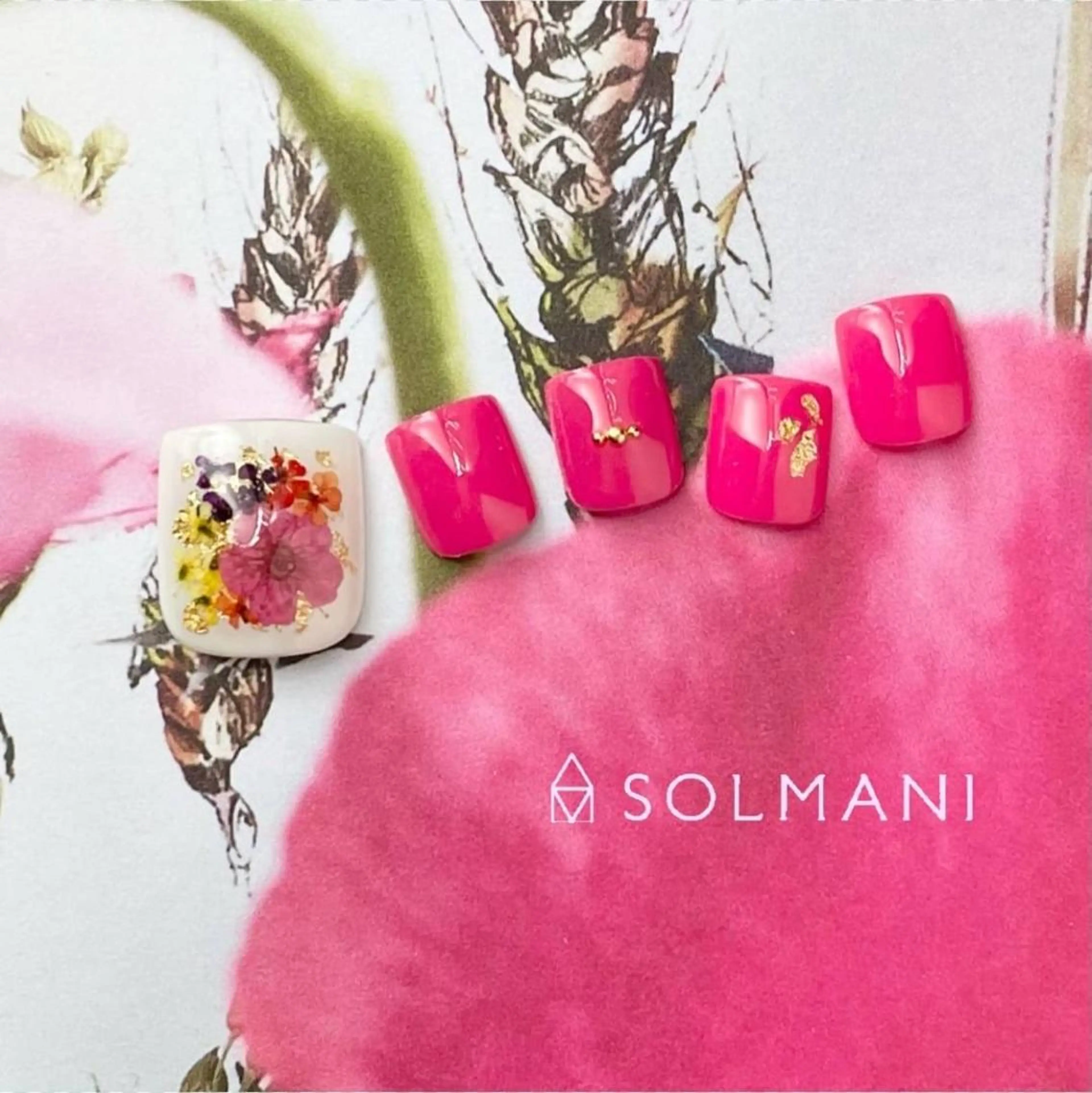 ネイル フラワーネイル フットネイル SOLMANI 予約担当のネイルデザイン