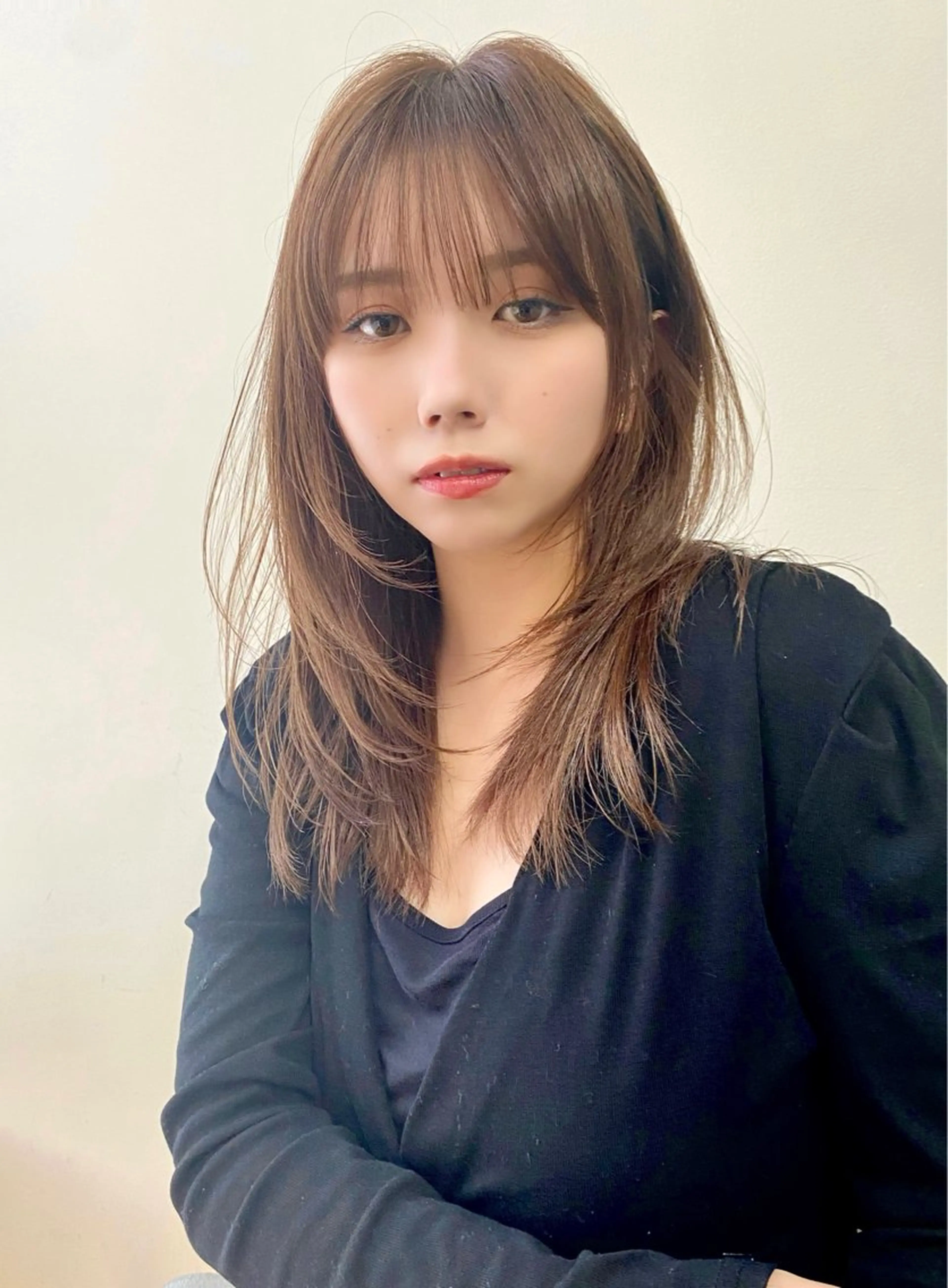 ミディアム カラー ヘアカラー 前田 竜一のヘアスタイル