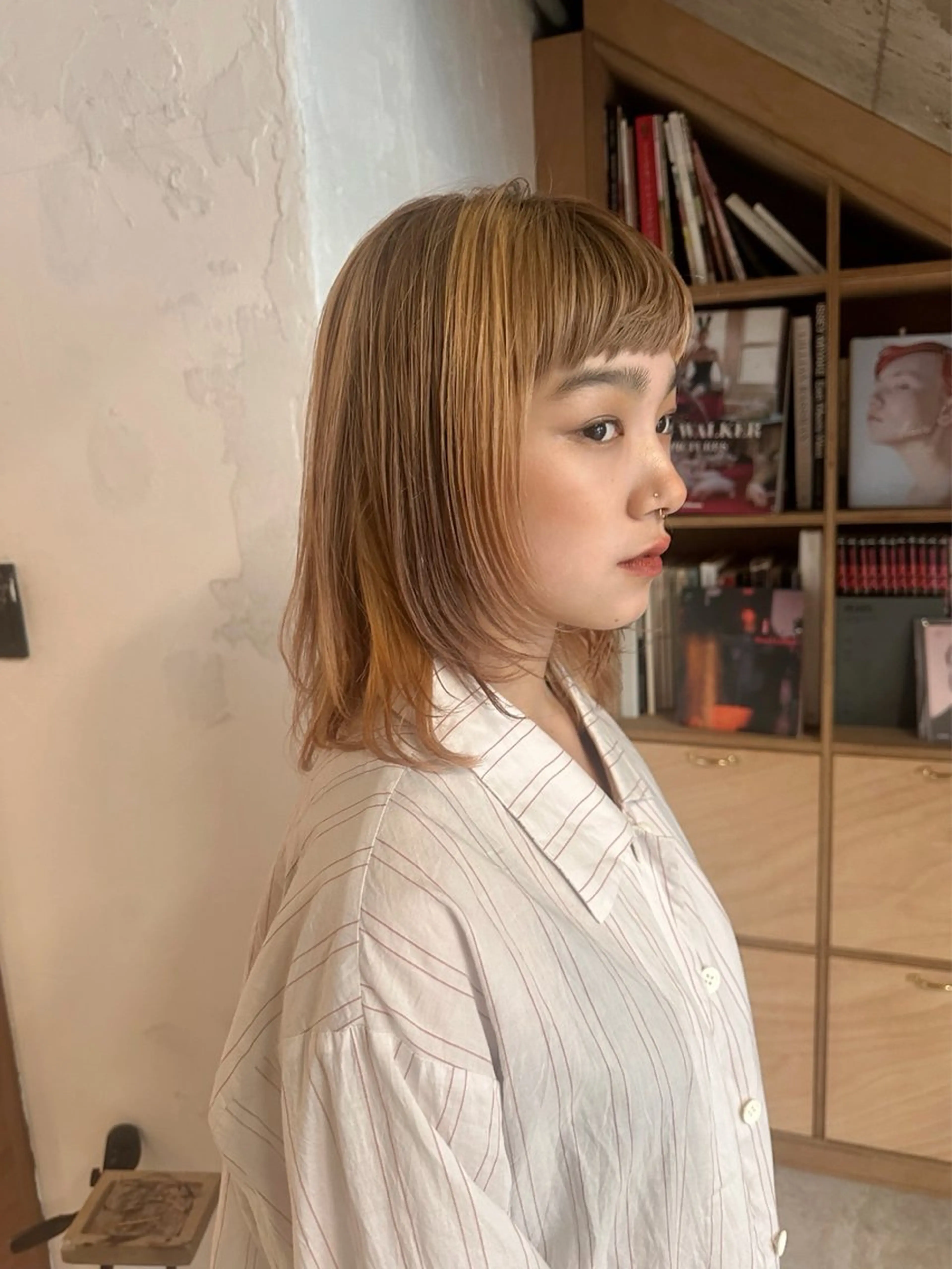 ミディアム カラー amy.所属・メンズカットパーマ/ ブリーチ高柳将太のヘアスタイル