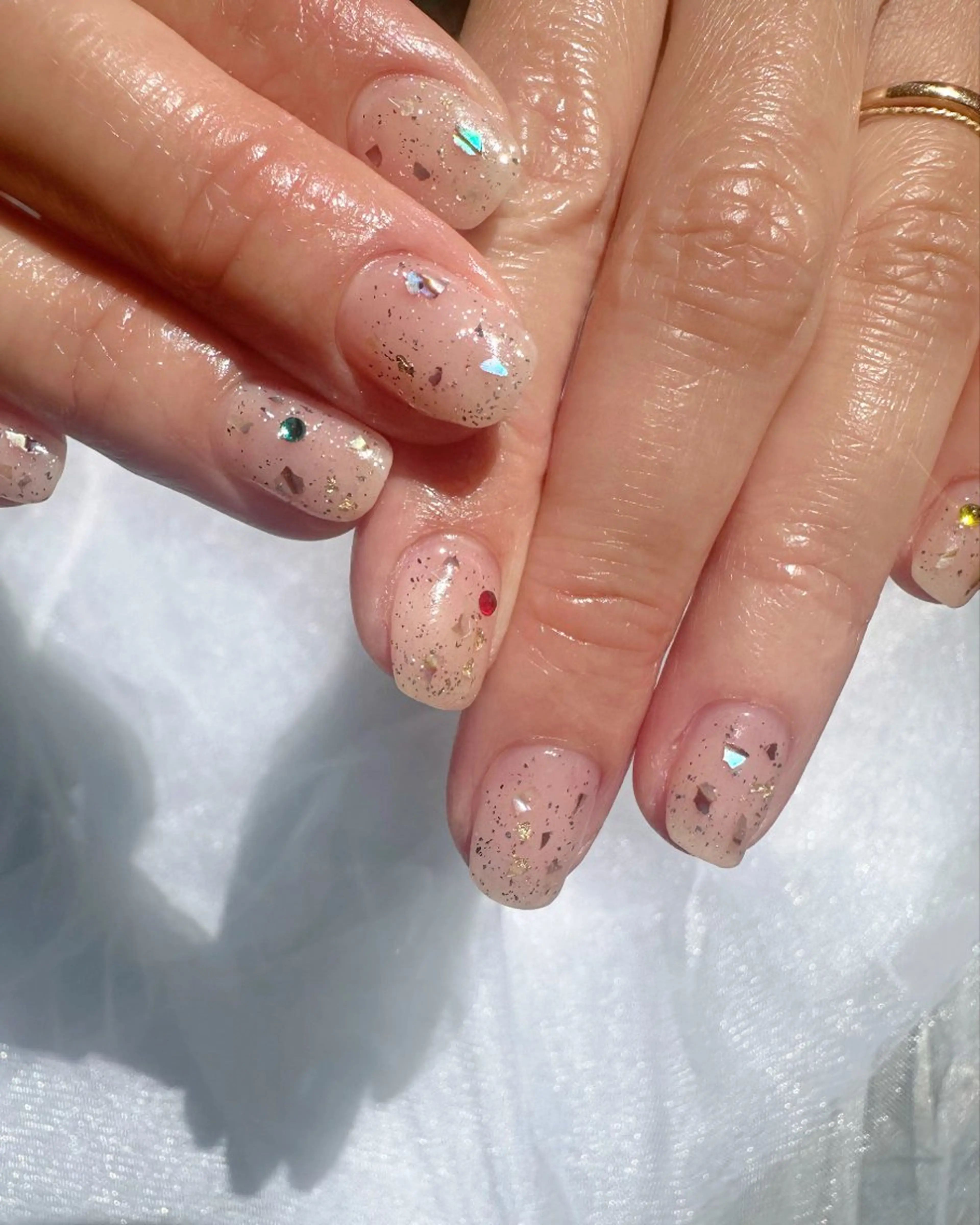 ネイル クリアネイル 氷ネイル・うるうるネイル キラキラネイル 韓国ネイル ラメ(グリッター) 🪞KAPE NAIL 🪞のネイルデザイン