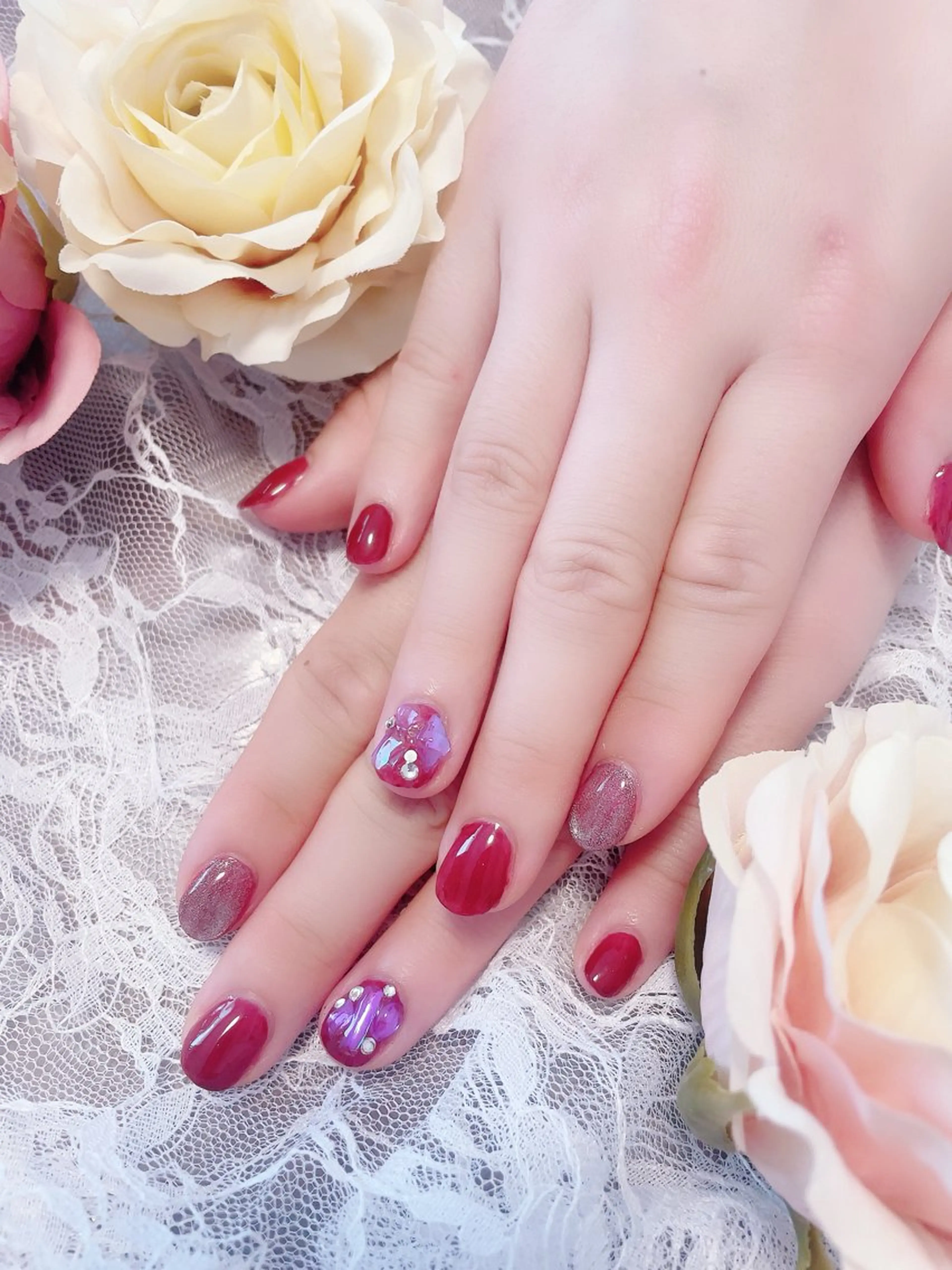 ネイル ボルドー A.free✧*｡ アレルギー対応✧*｡のネイルデザイン