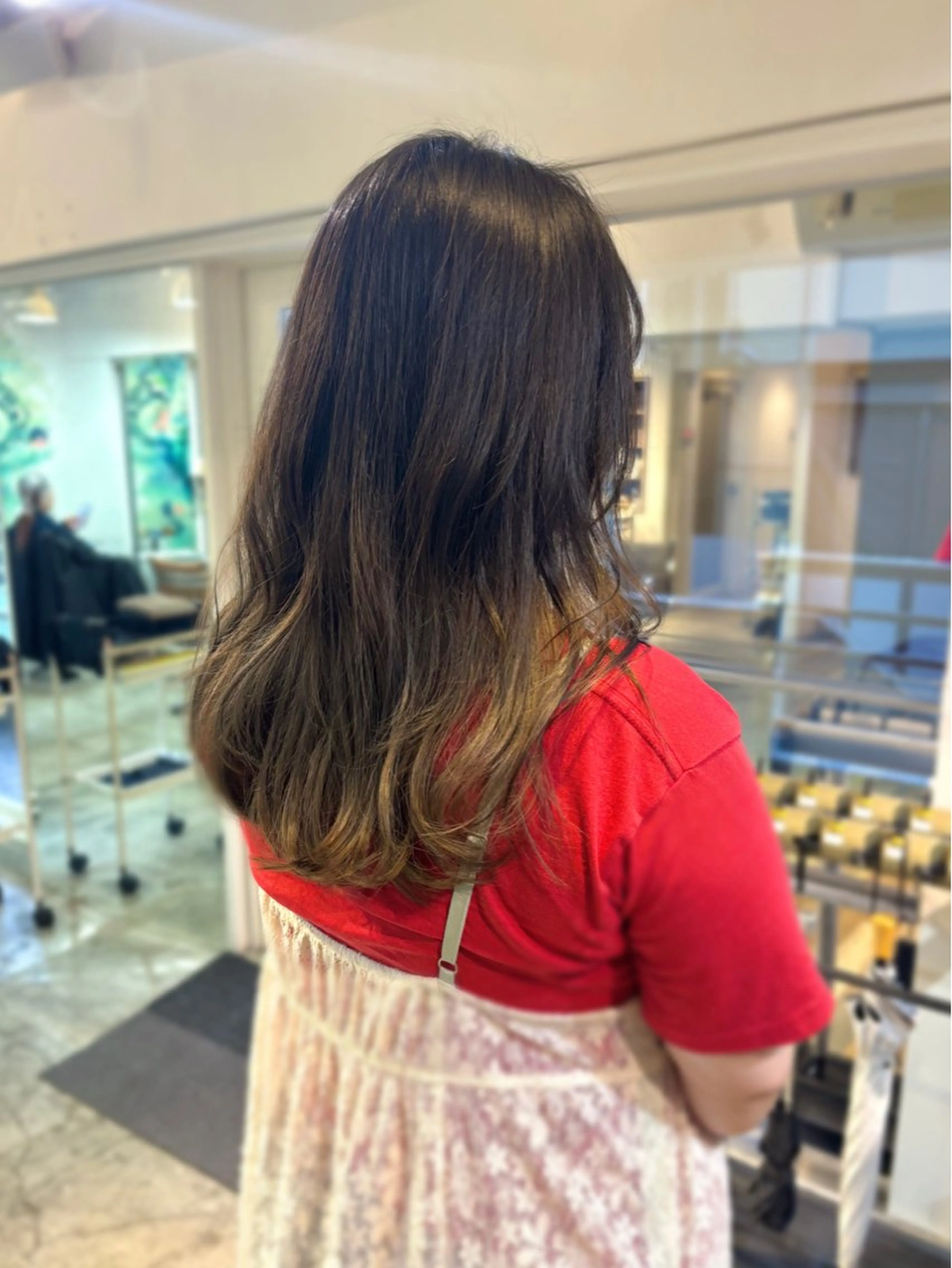 セミロング カット ヘアカラー トリートメント 髪質改善ストレート/ coiiはしもとはなのヘアスタイル