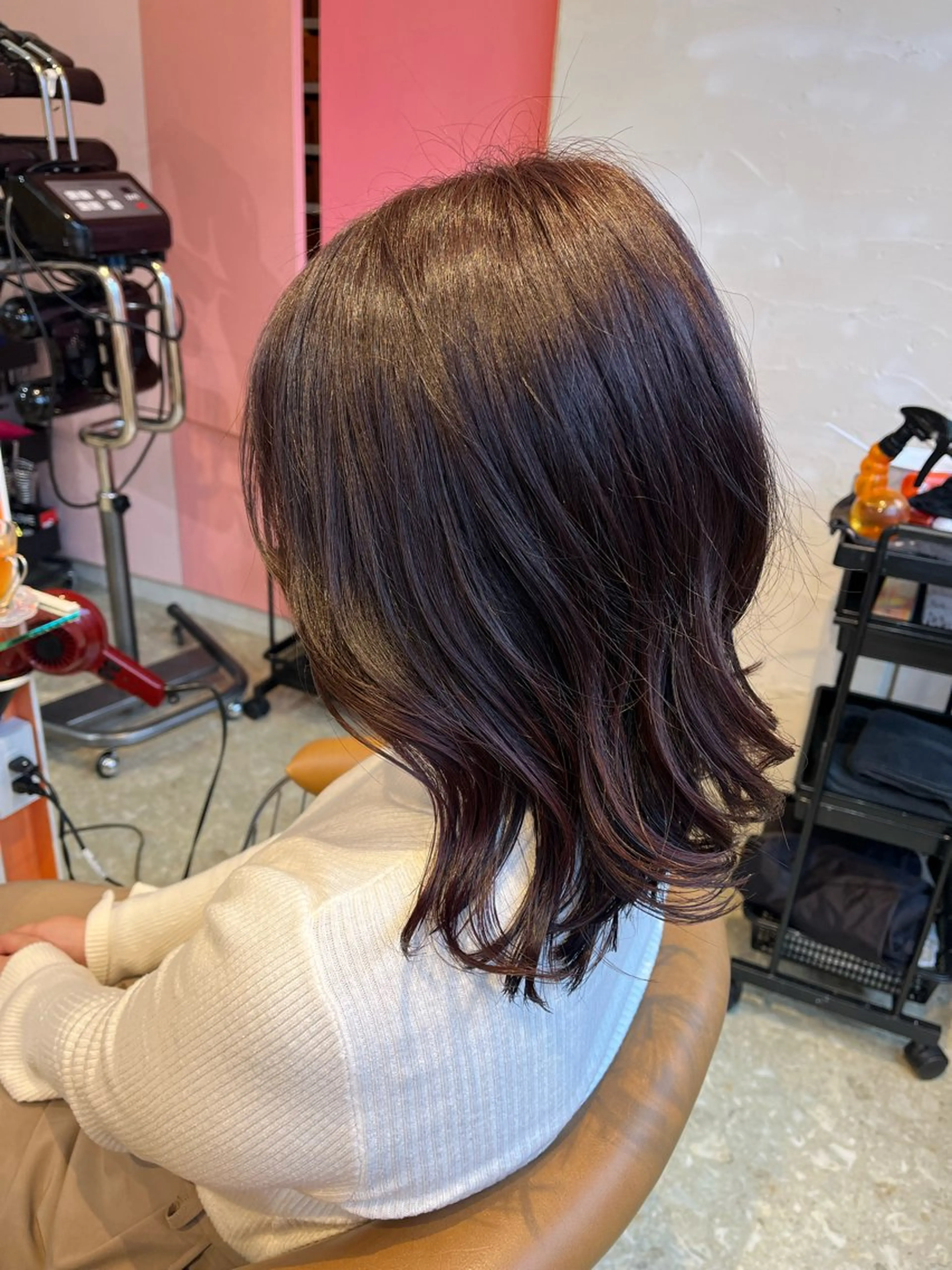 ミディアム カラー ヘアカラー トリートメント うしだ かおるのヘアスタイル