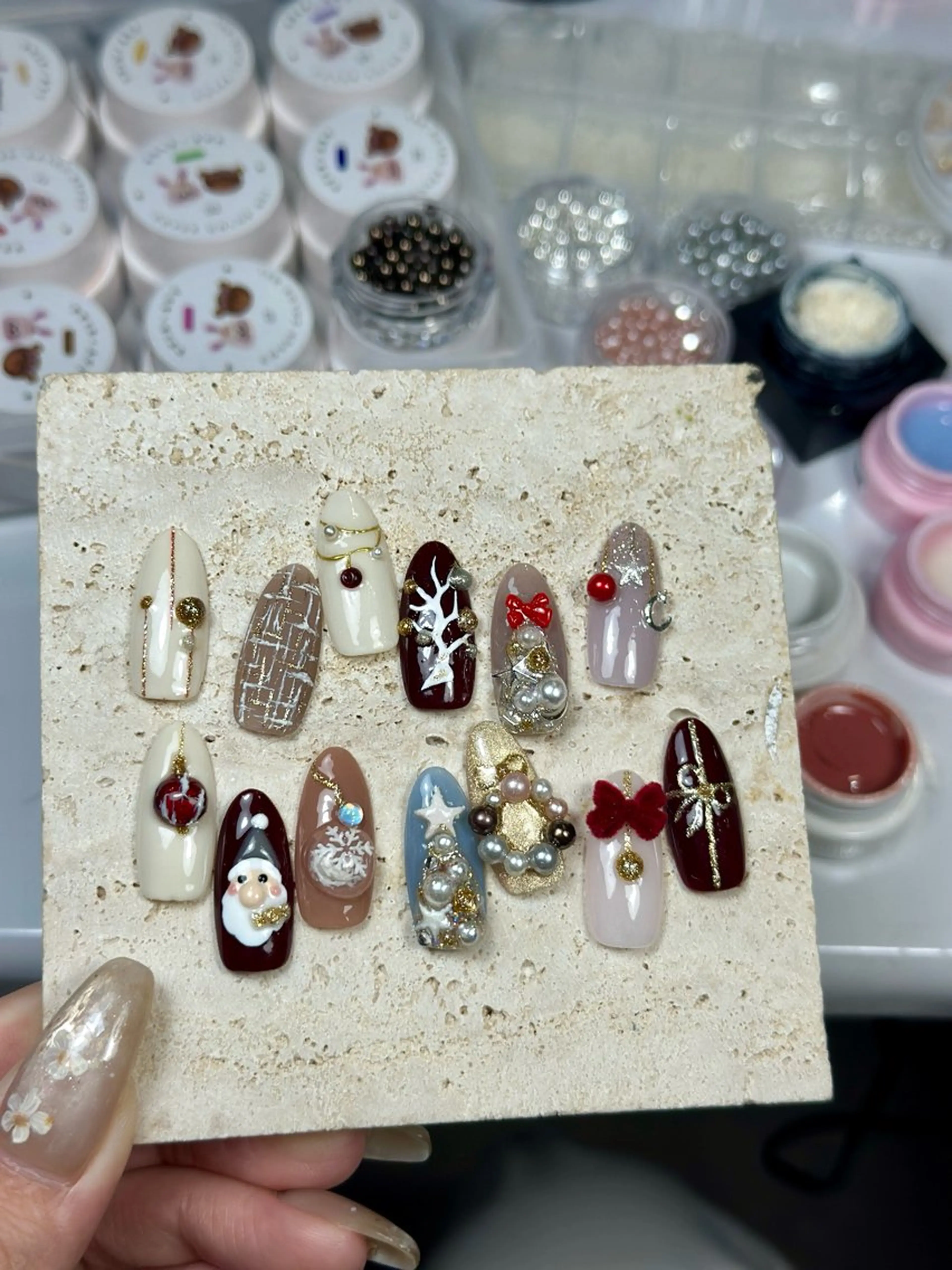 ネイル 冬ネイル クリスマス ハンドネイル Ame29NailOsaka所属・AME29 Nail ネイルサロンのネイルデザイン