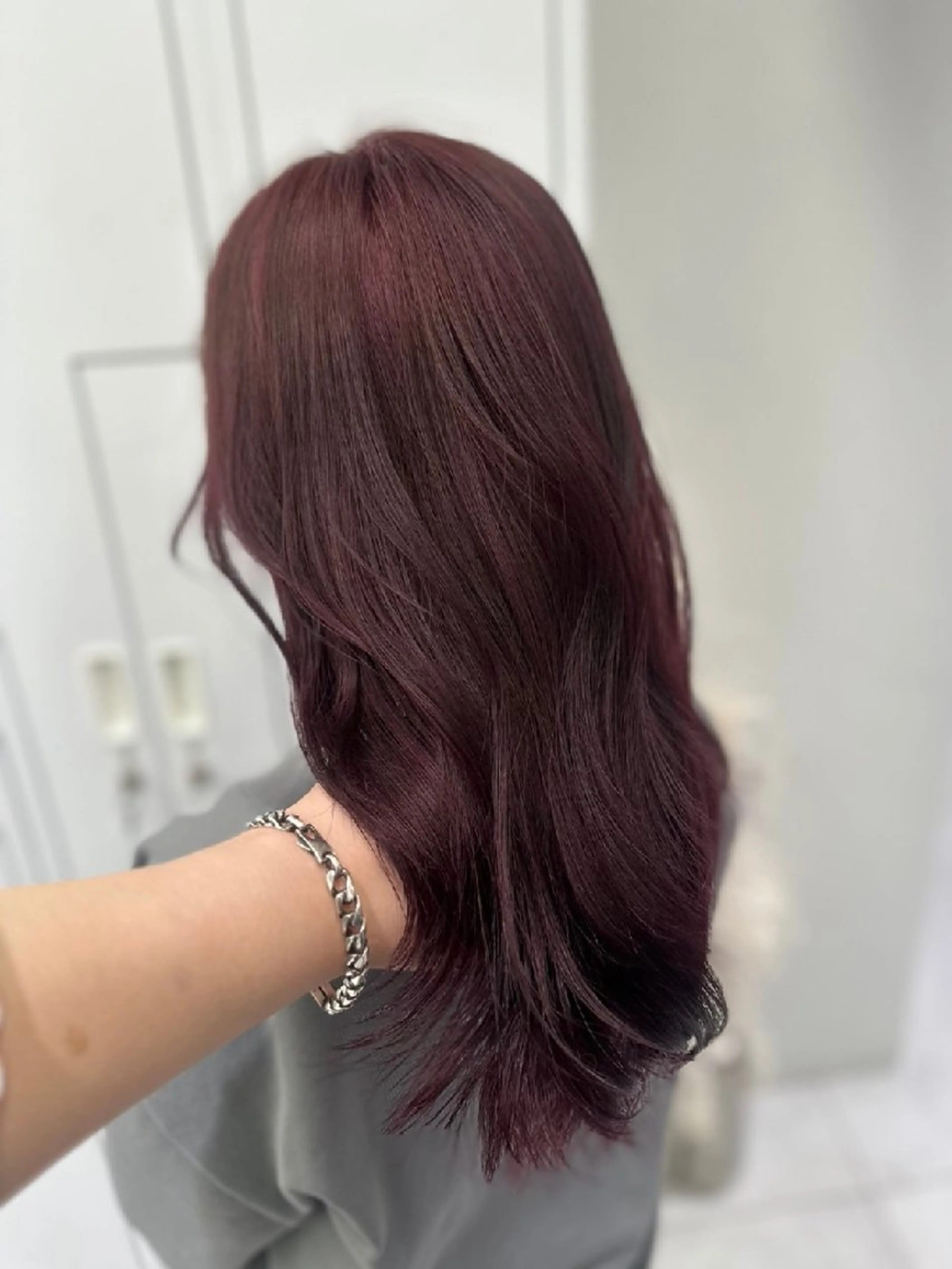 セミロング カラー ラベンダーカラー ピンクカラー ピンクラベンダー ヘアカラー ate.心斎橋 髪質改善のヘアスタイル