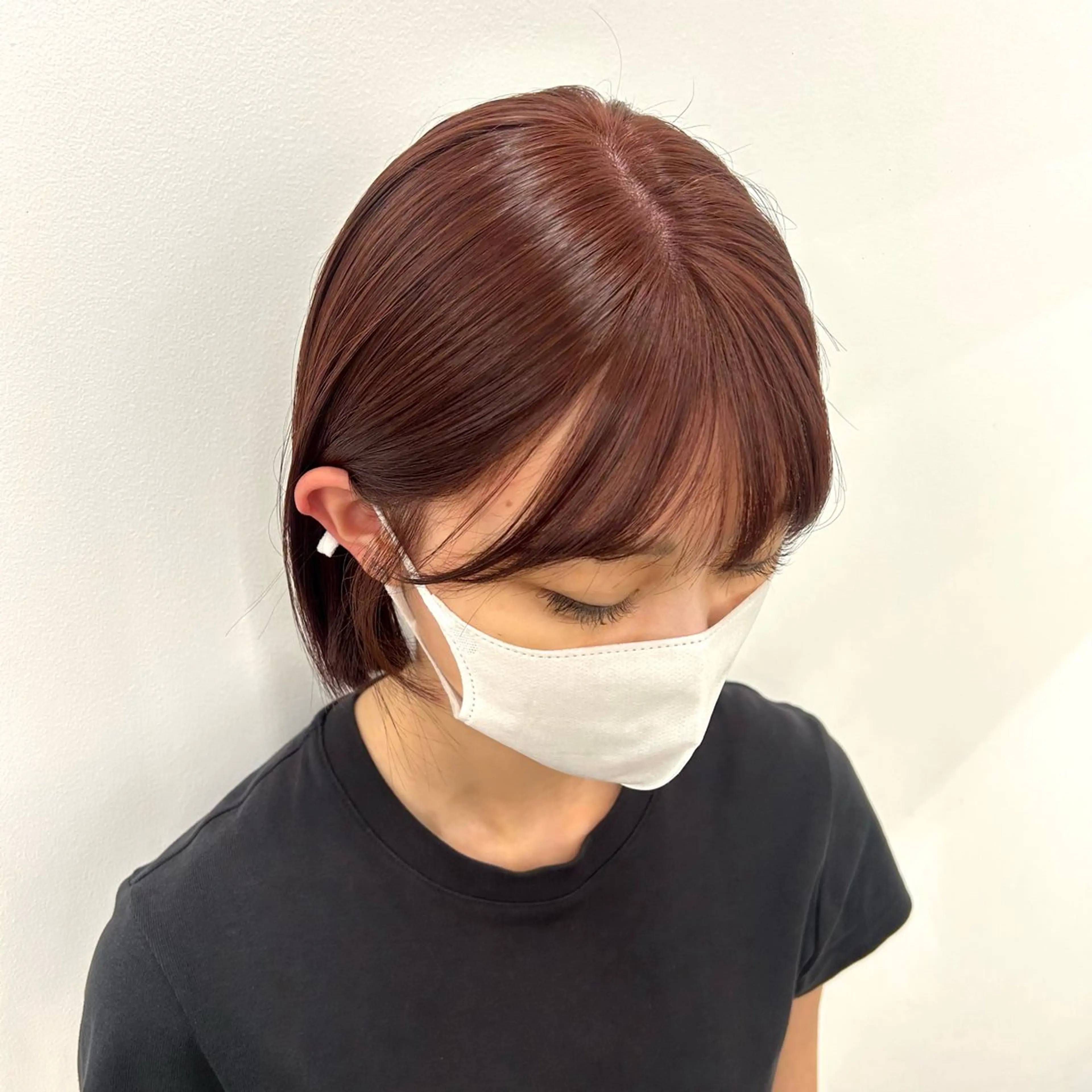 ショート レッドブラウン ヘアカラー トリートメント 透明感/レイヤー/ 髪質改善/あやか🤍のヘアスタイル