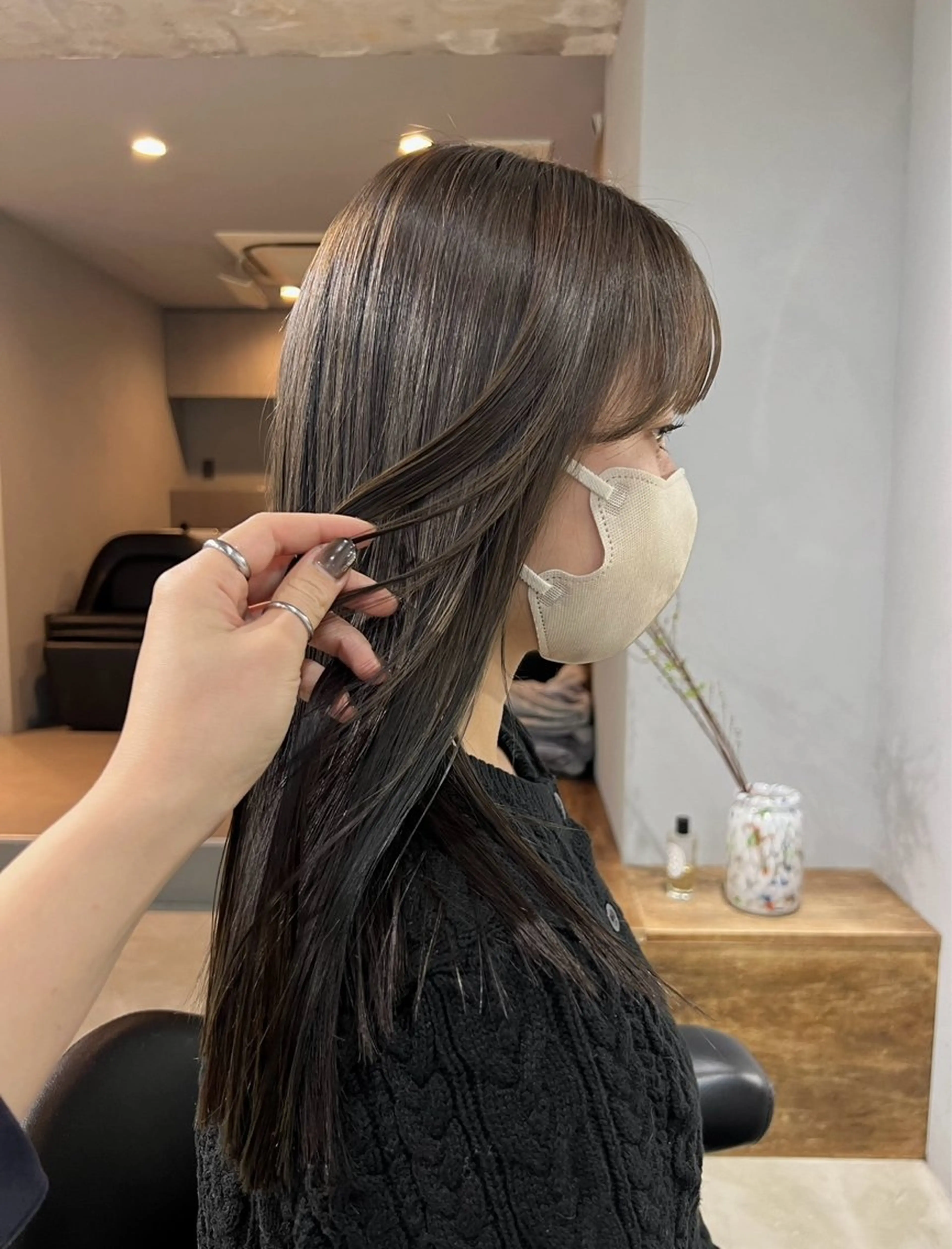 セミロング カラー カット ヘアカラー 【arc】akane オリーブ/ベージュのヘアスタイル