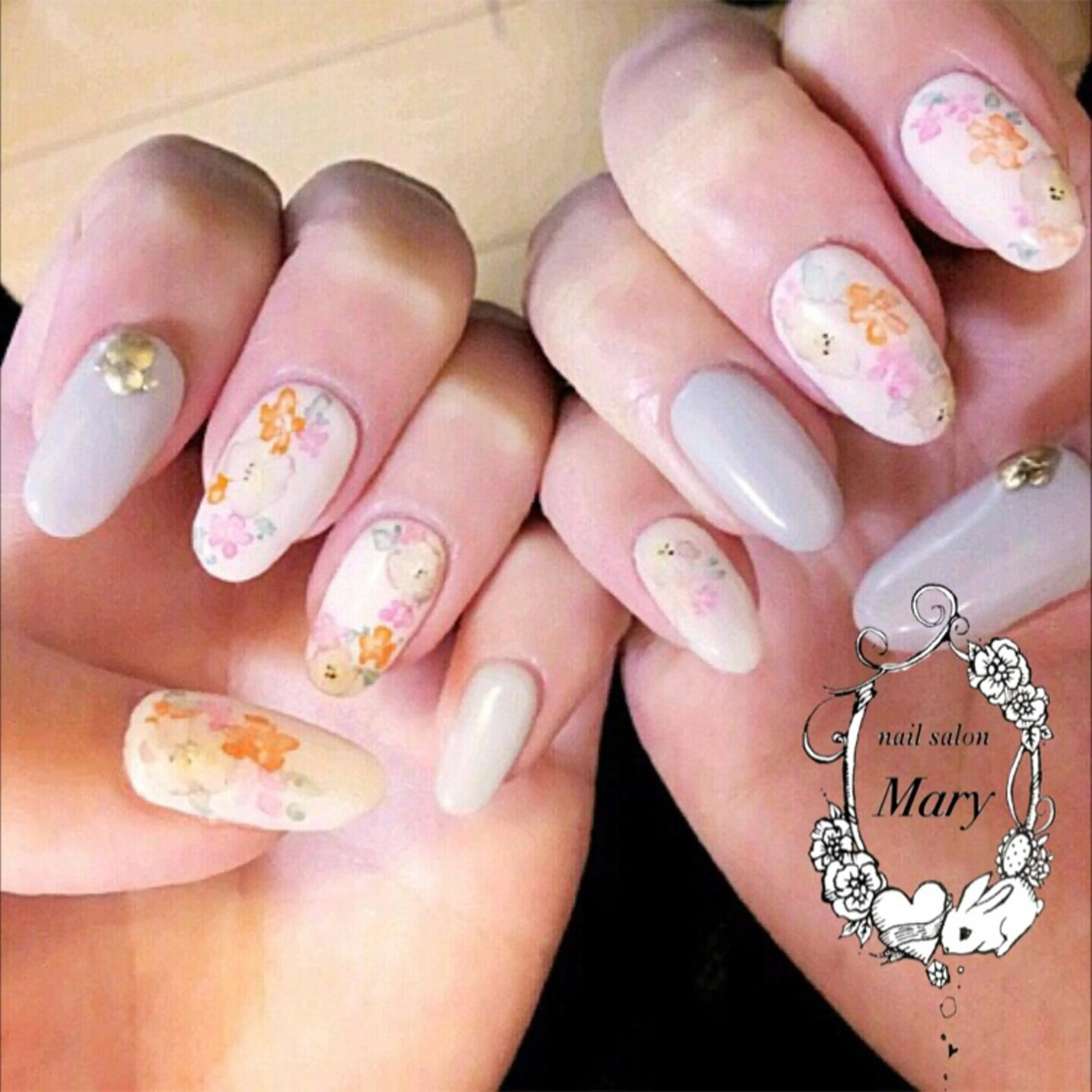 ネイル フラワーネイル WITH  NAIL ネイリストのネイルデザイン