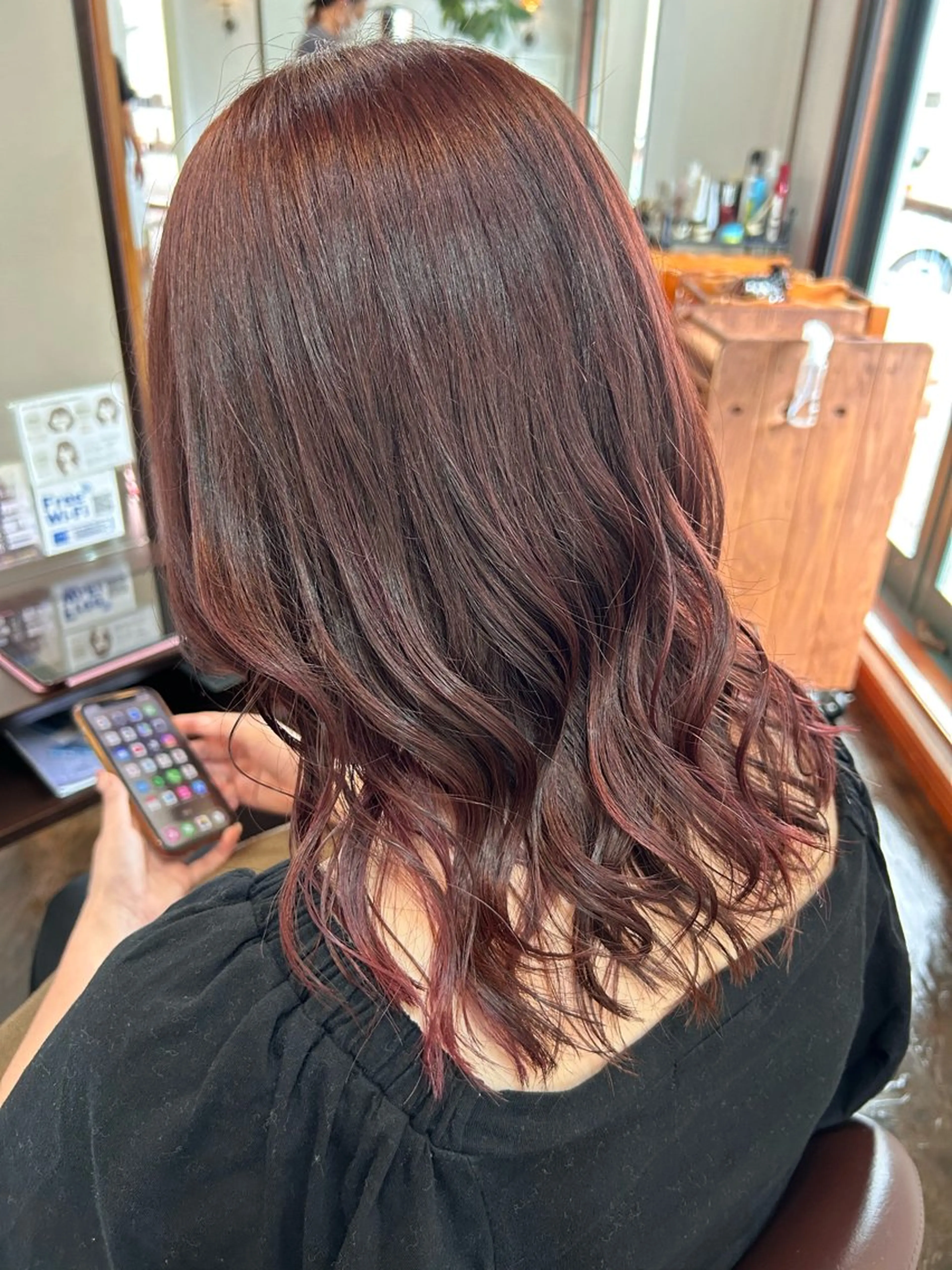 カラー ブラウンカラー ピンクカラー 坂本 瑞季のヘアスタイル