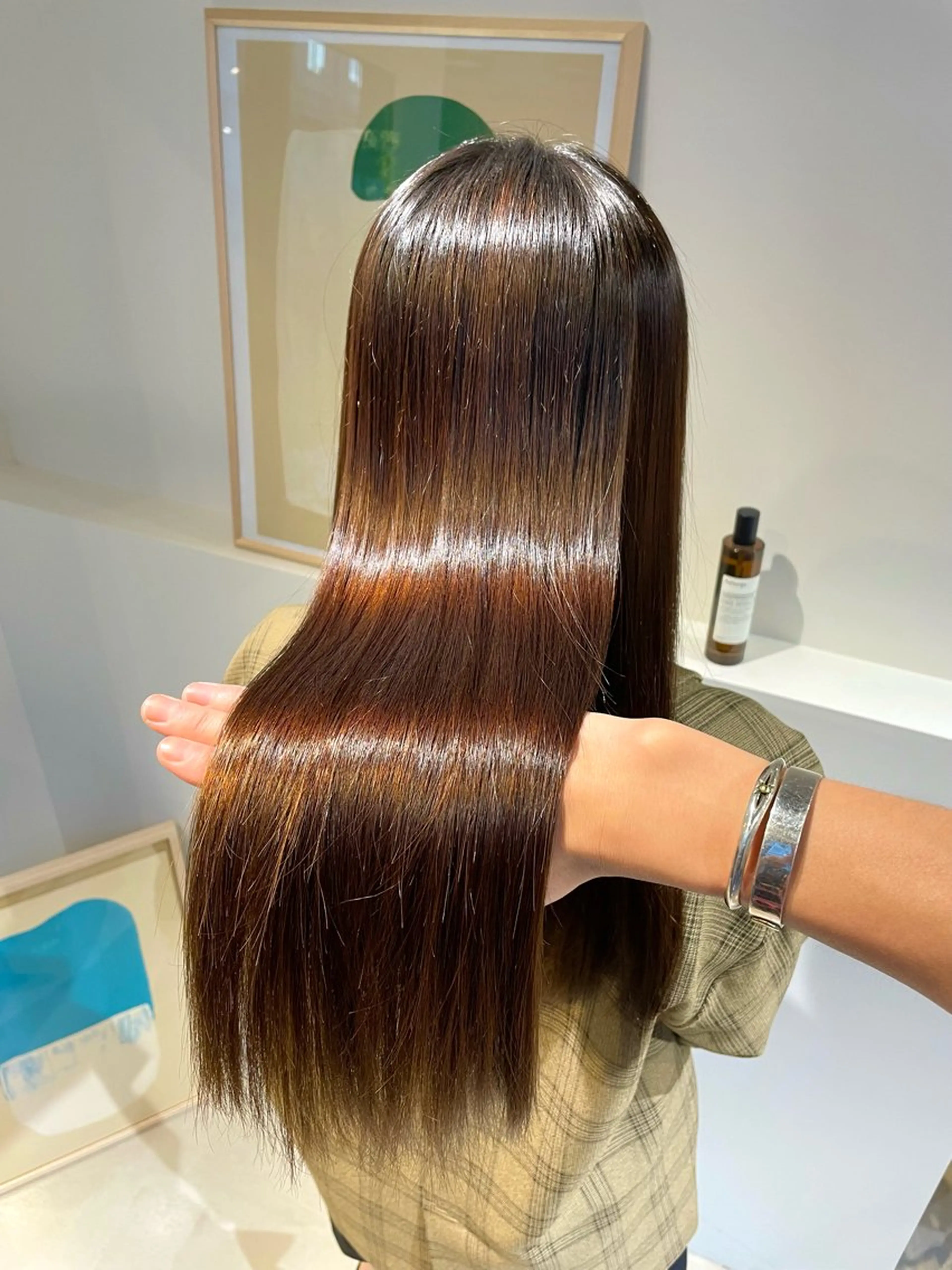 ロング パーマ アッシュ ボブ 髪質改善 レイヤーカット ロング eto所属・髪質改善スペシャリス ト長尾勇弥/梅田中津のヘアスタイル