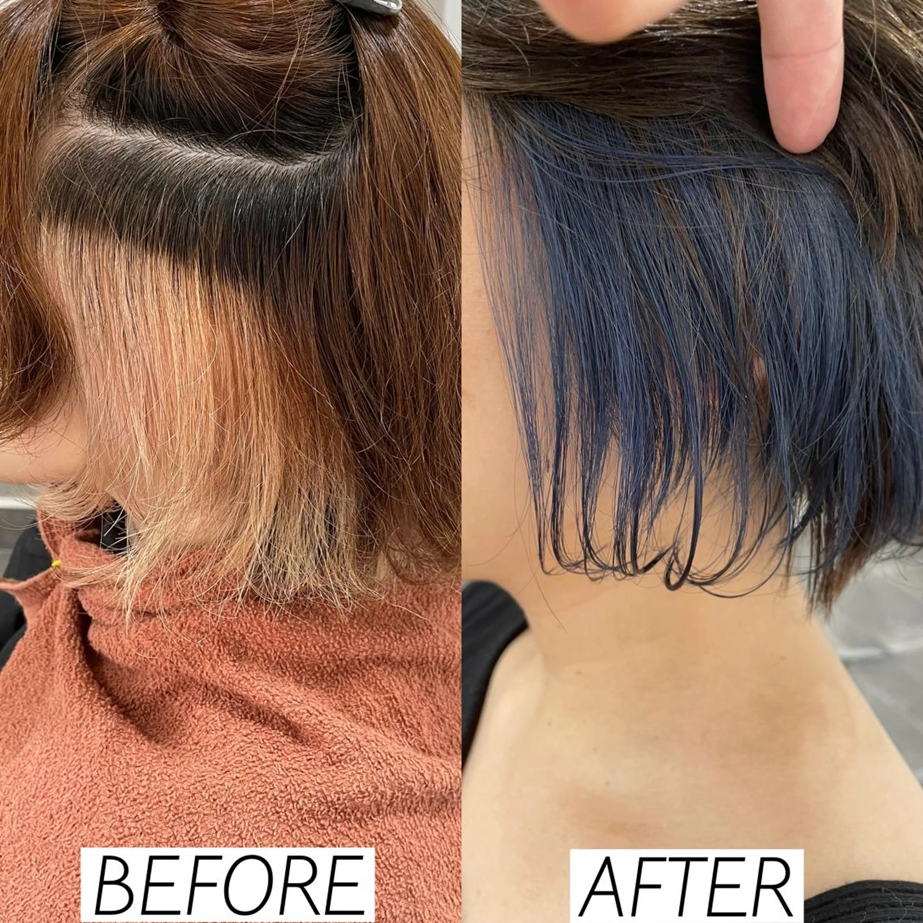ショート カラー ブリーチ ブルーカラー シルバー 森田 一平のヘアスタイル