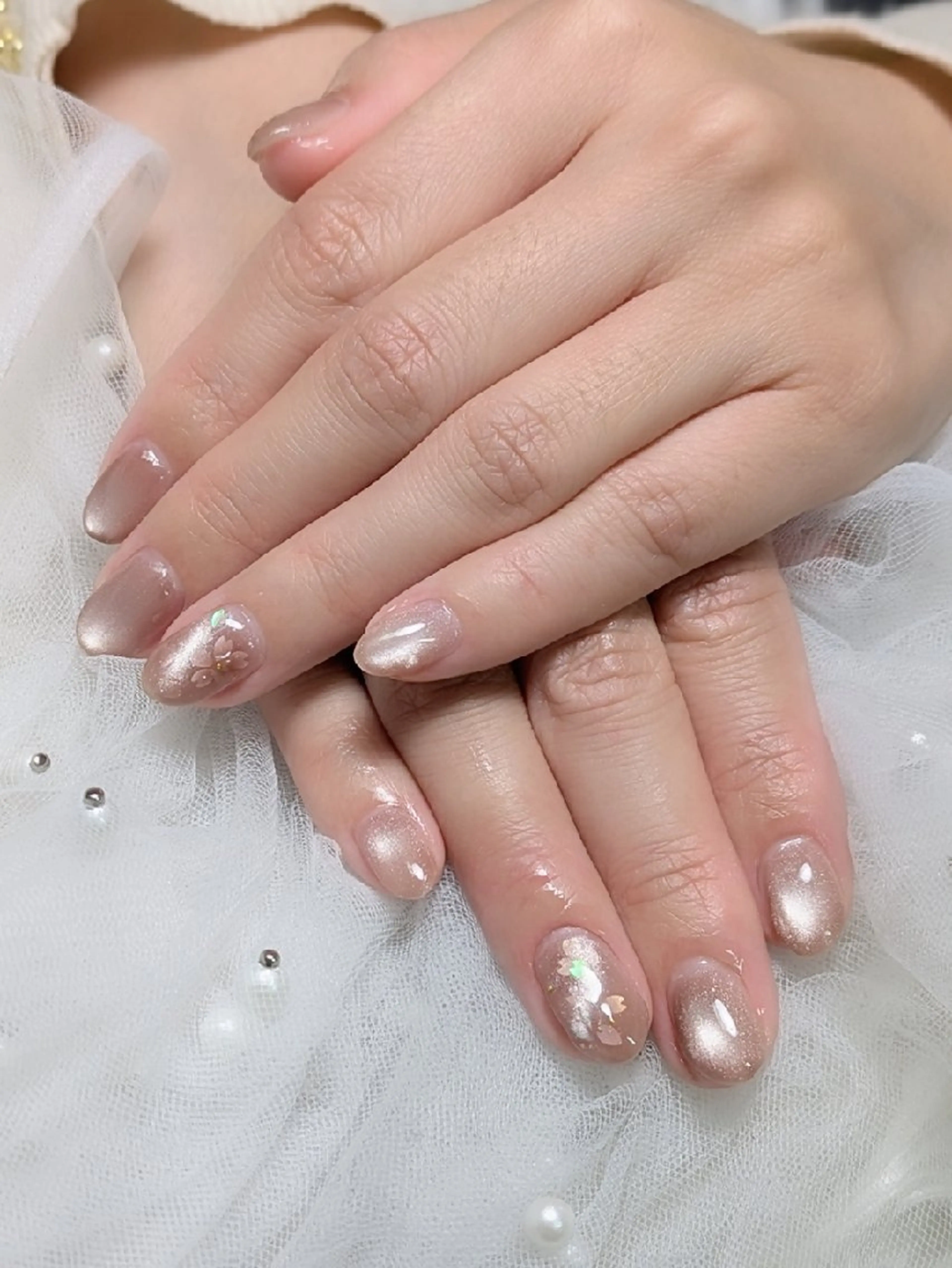 ネイル 桜ネイル ハンドネイル m&pPrivate nailsalonのネイルデザイン