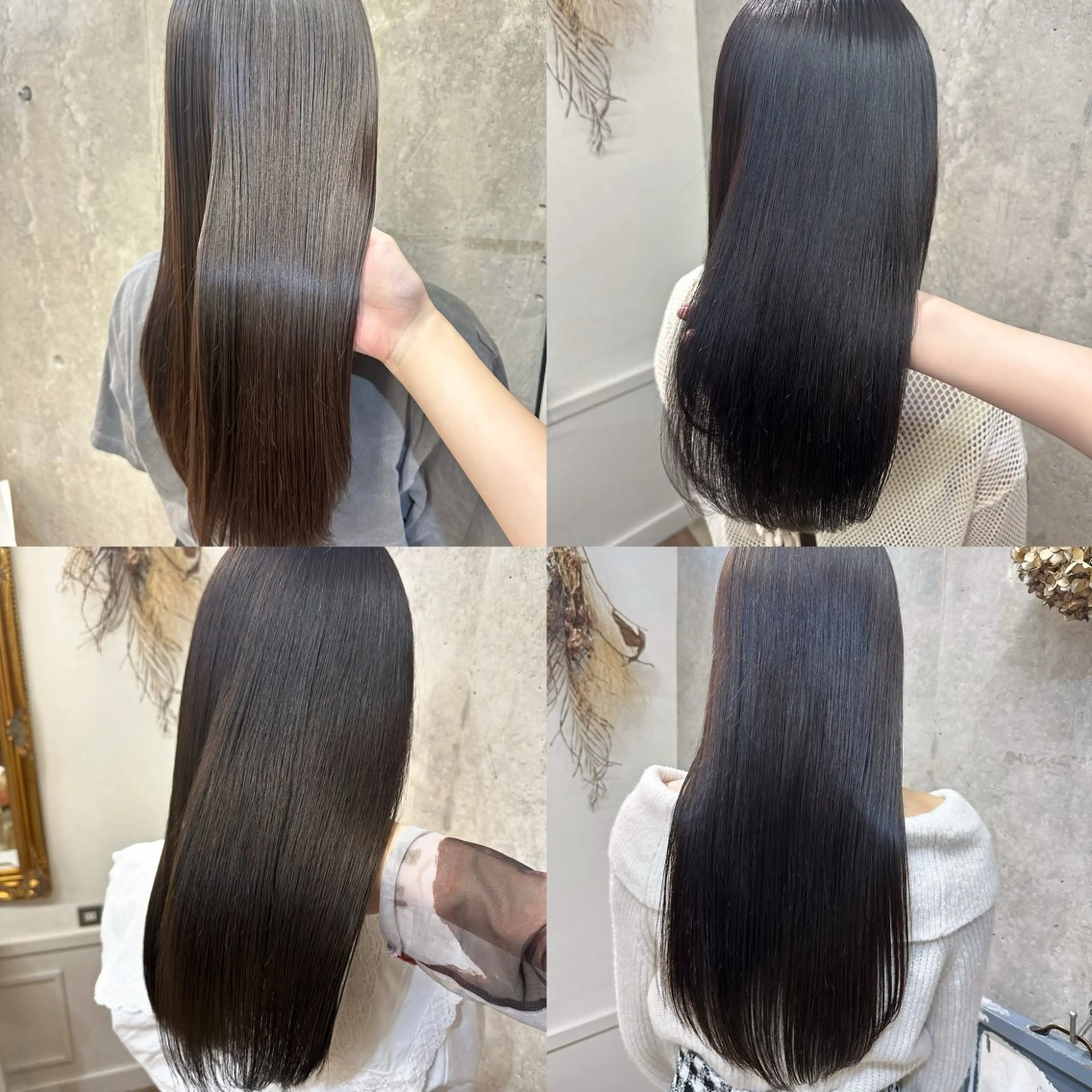 ロング カラー 縮毛矯正 柴田 すず花のヘアスタイル