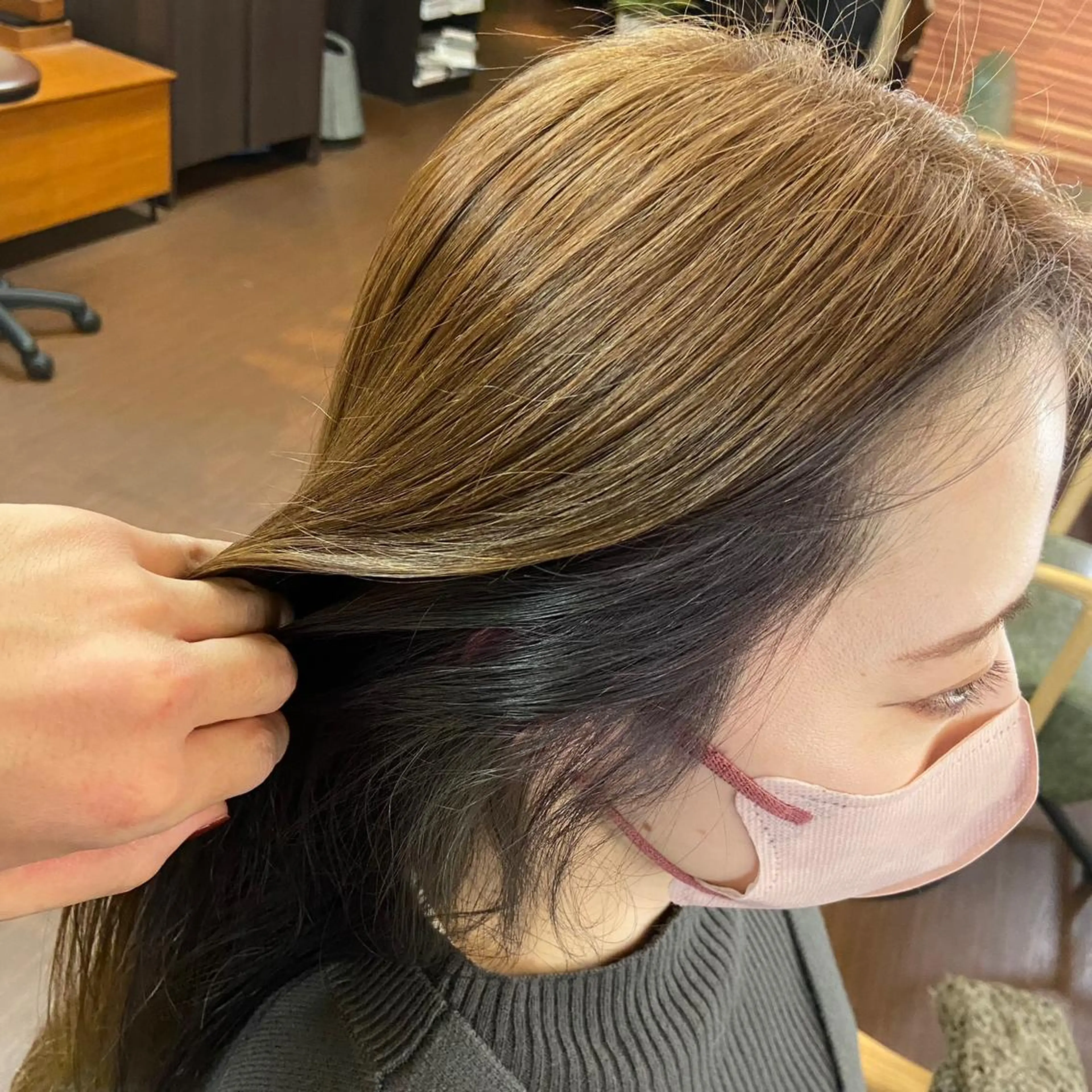 ロング カラー ミストバング  フェイスフレーミング インナーカラー ヘアカラー Glanzhair 🫧‪菊池柊真🫧のヘアスタイル