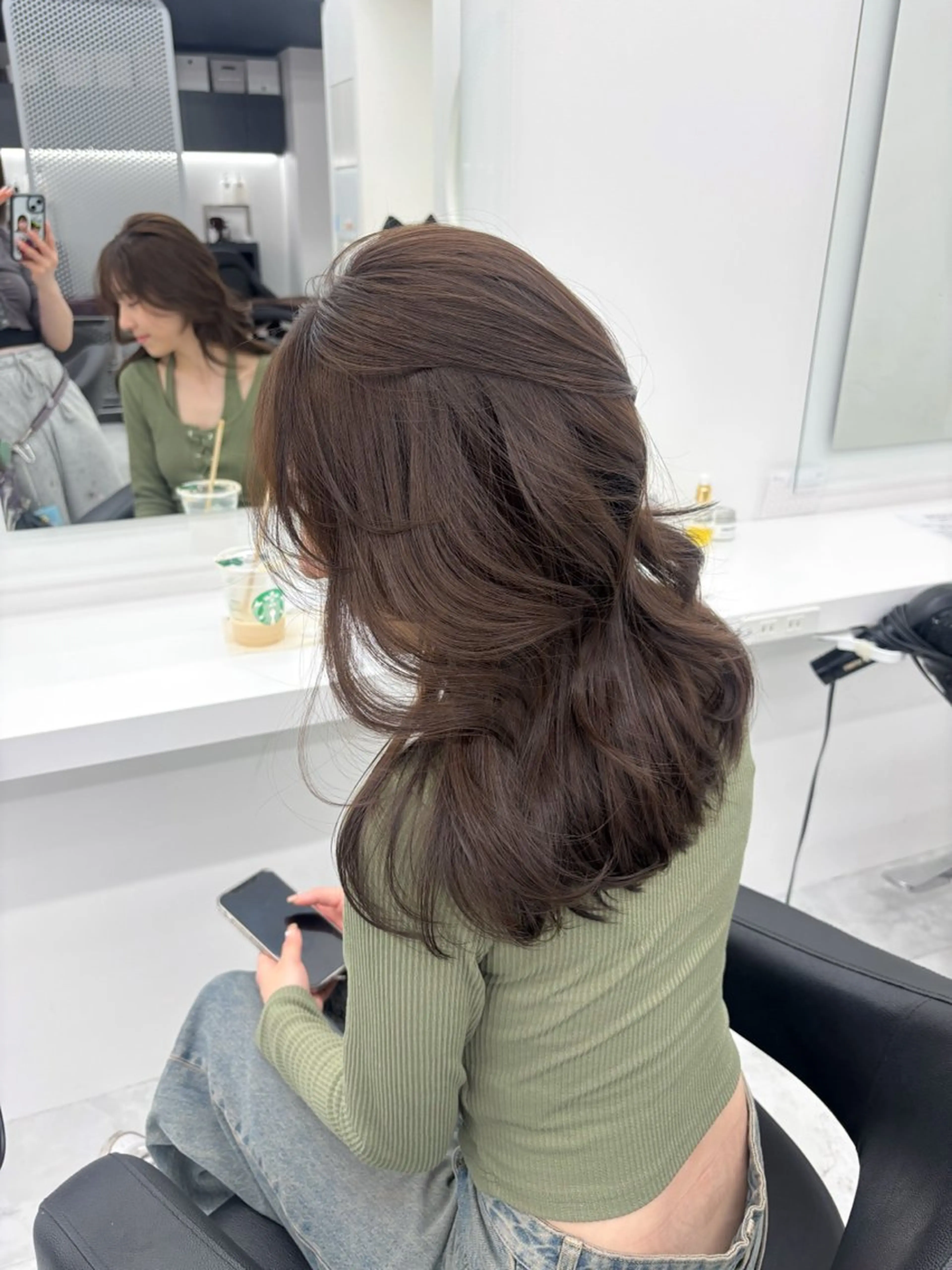 セミロング カラー 表参道ハッシュカット レイヤー/リノンのヘアスタイル