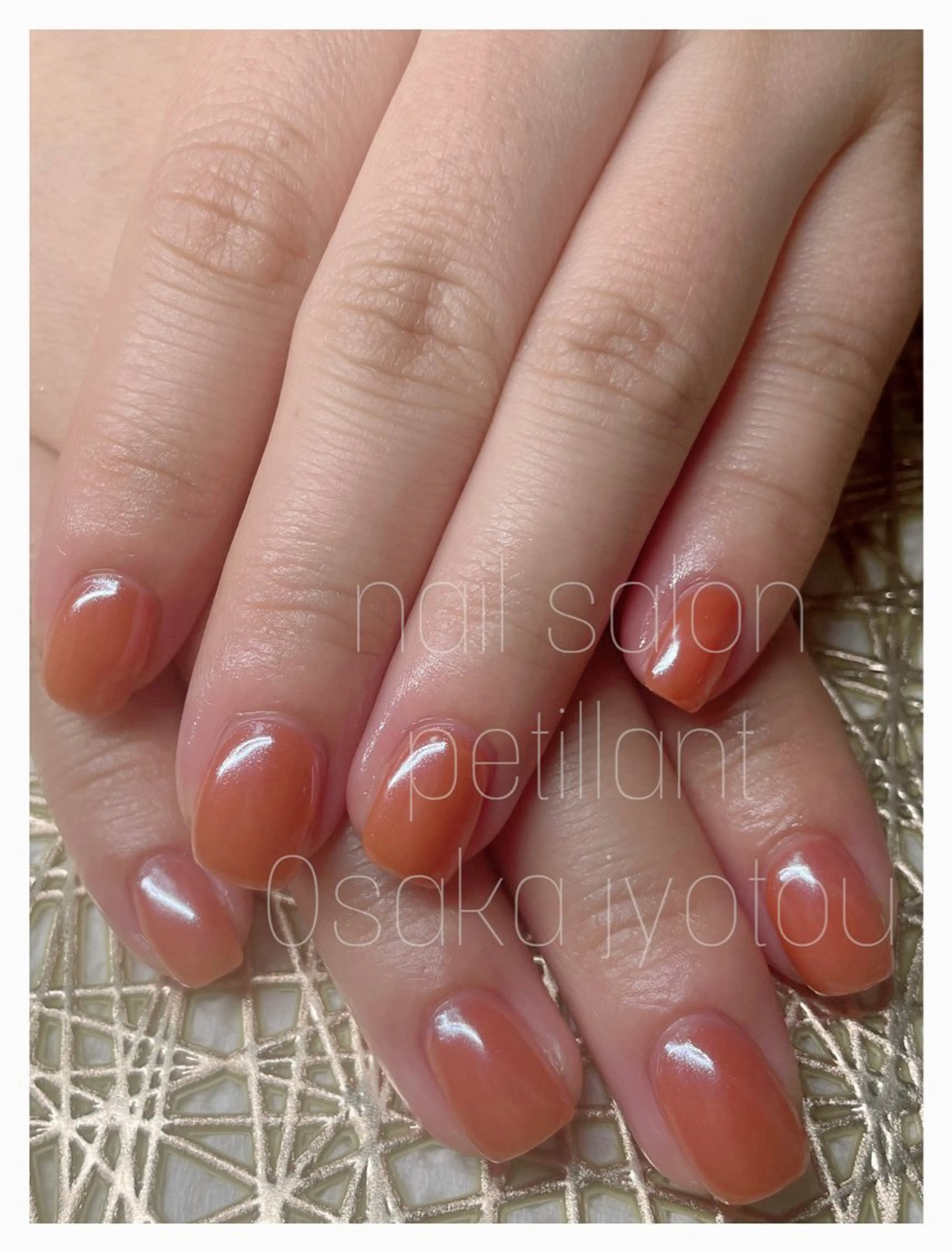 ネイル アートネイル オレンジ ハンドネイル ハンドケア petillant所属・nail salon petillantのネイルデザイン